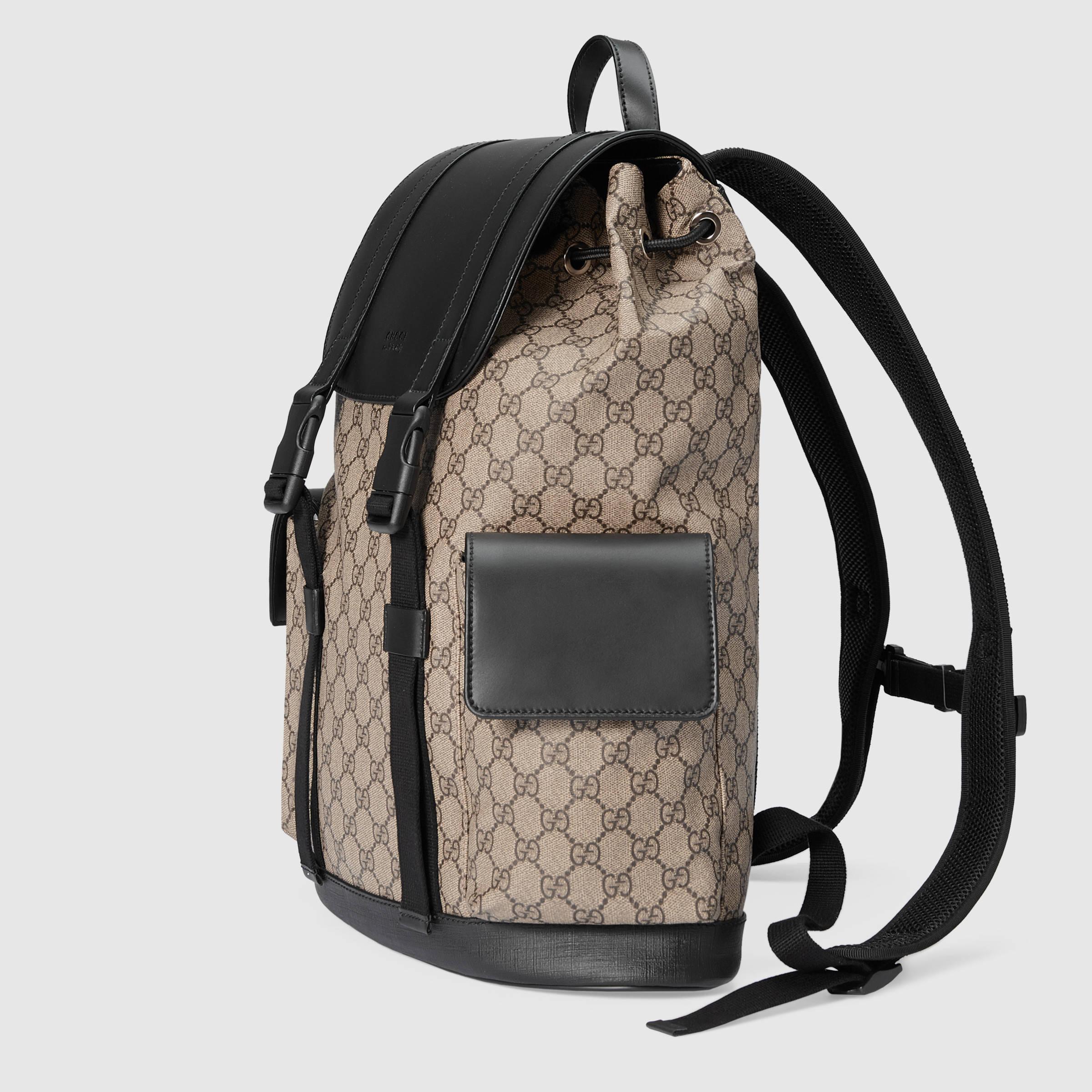 Gucci GG Supreme Canvas Backpack in Gray for Men - Lyst