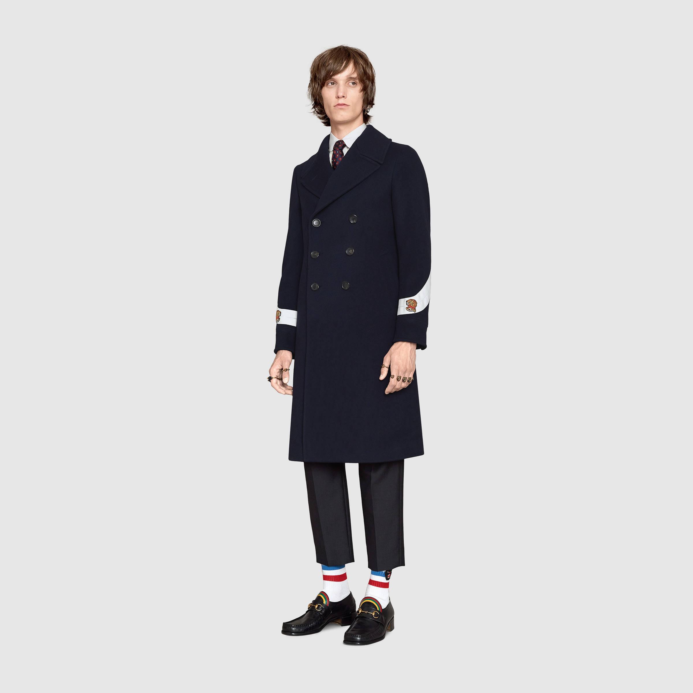 Gucci Wool Cashmere Jacket in Blue for Men | Lyst