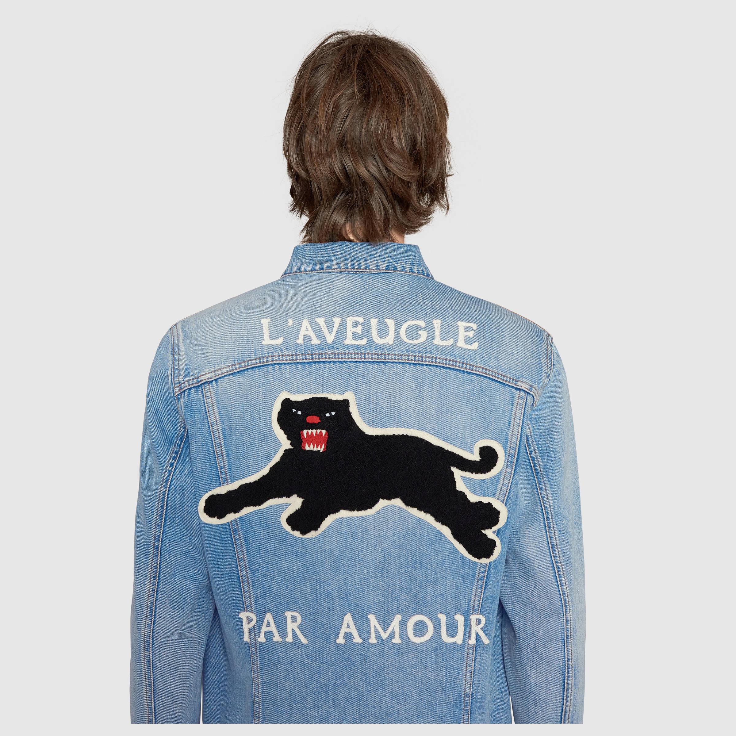gucci panther denim jacket