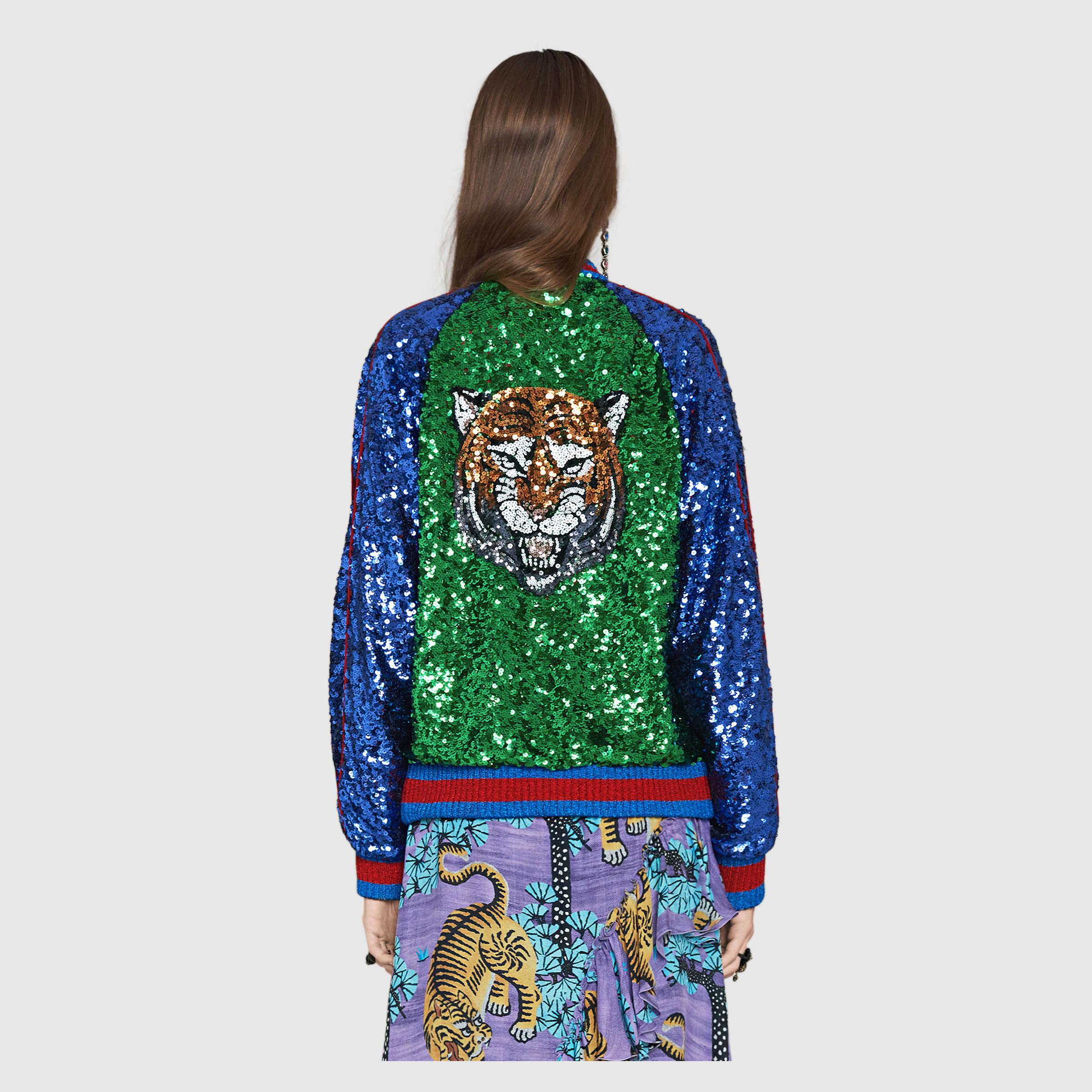 Gucci Sequin Embellished Bomber Jacket | Lyst