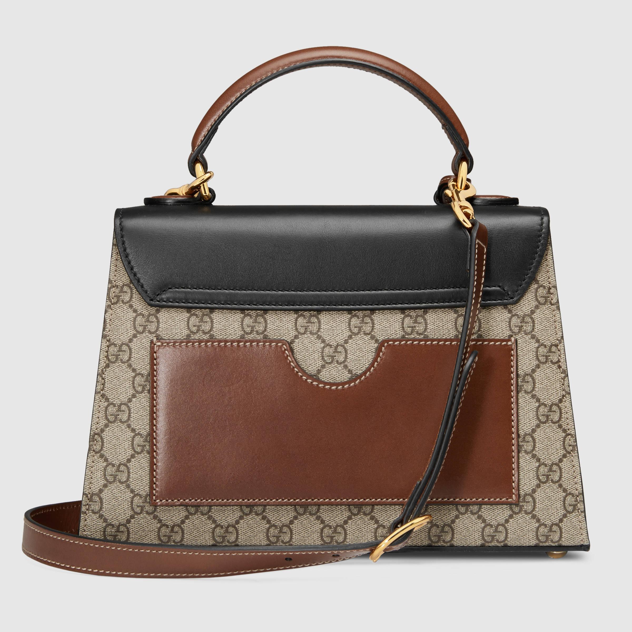 Lyst Gucci Padlock Gg Supreme Top Handle Bag in Black