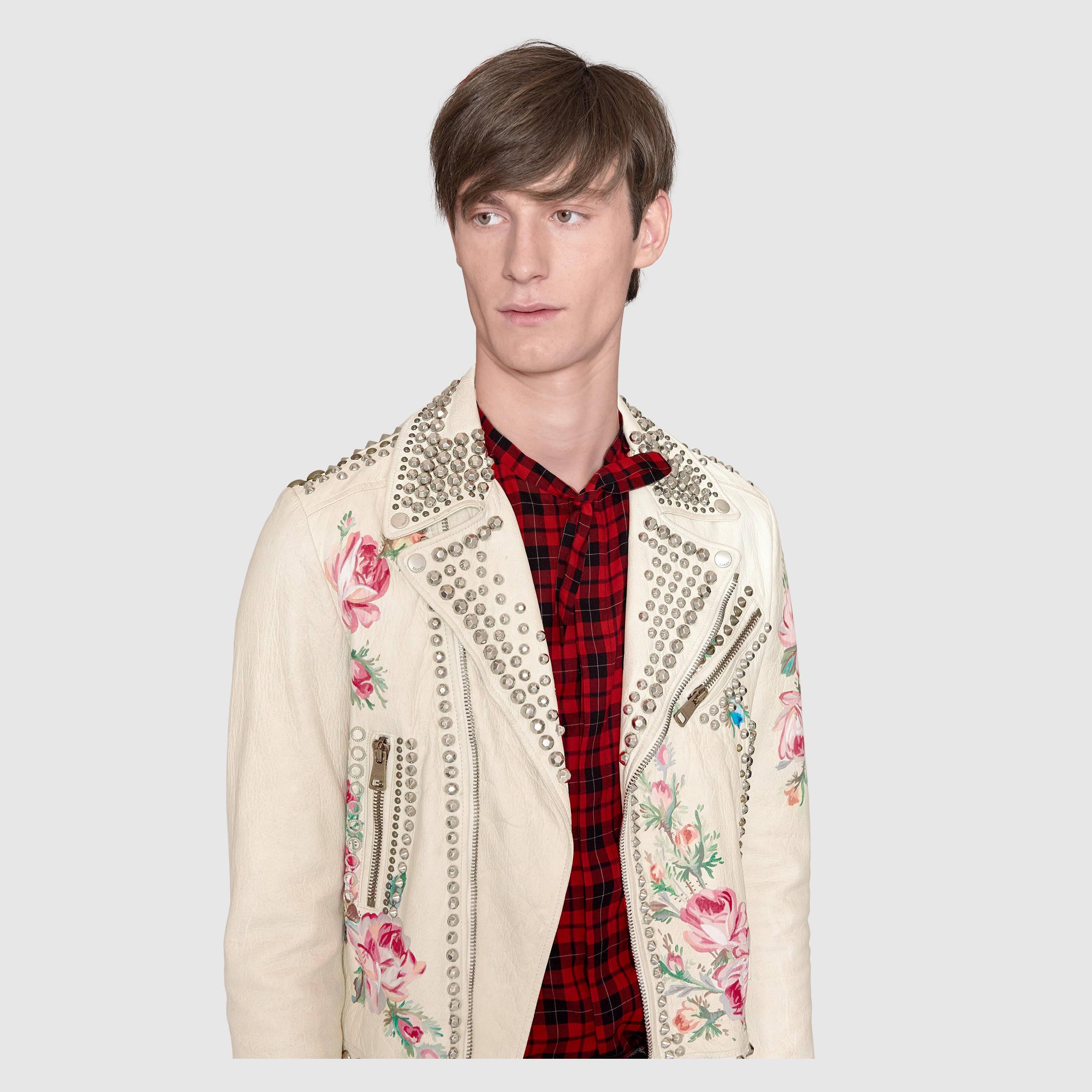 gucci white leather jacket