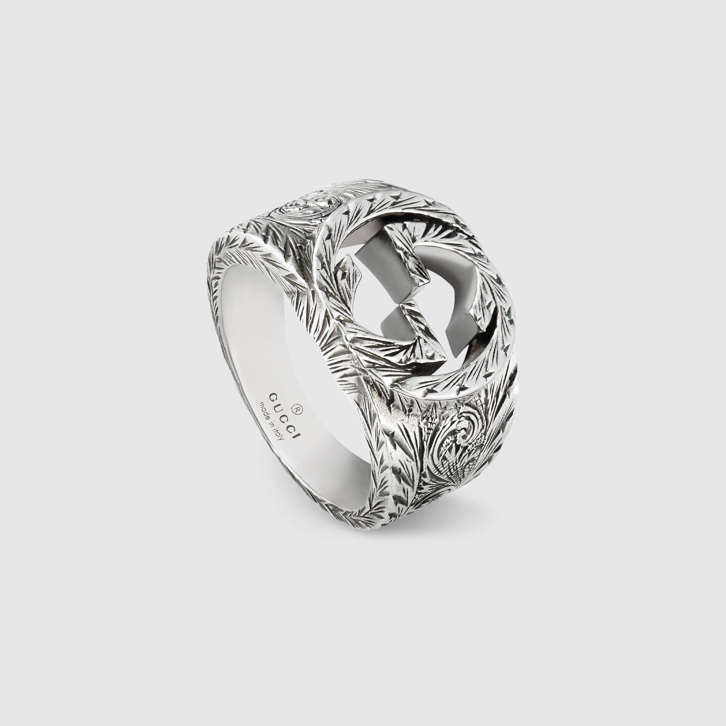 Gucci Interlocking G Ring in Metallic | Lyst