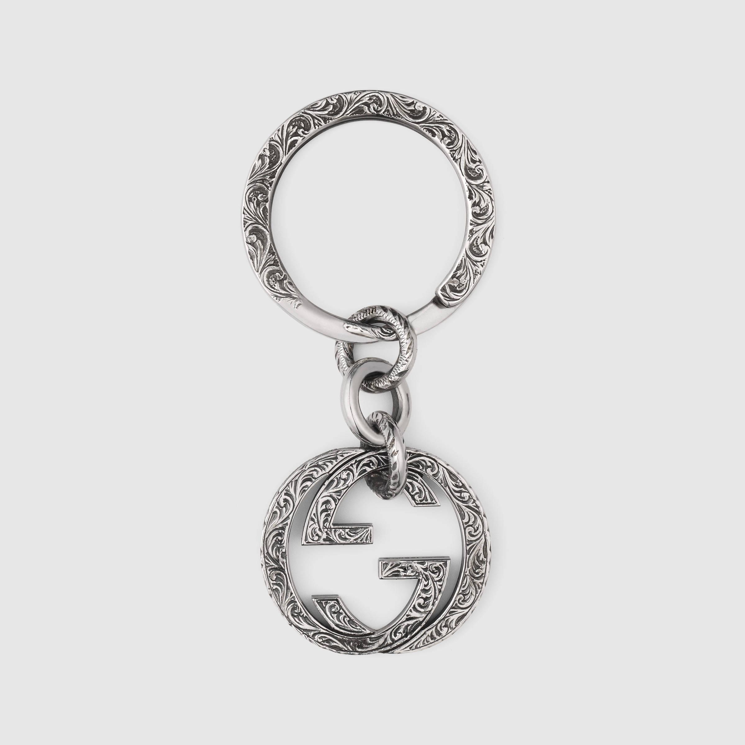 Gucci Interlocking G Key Ring in Metallic Lyst