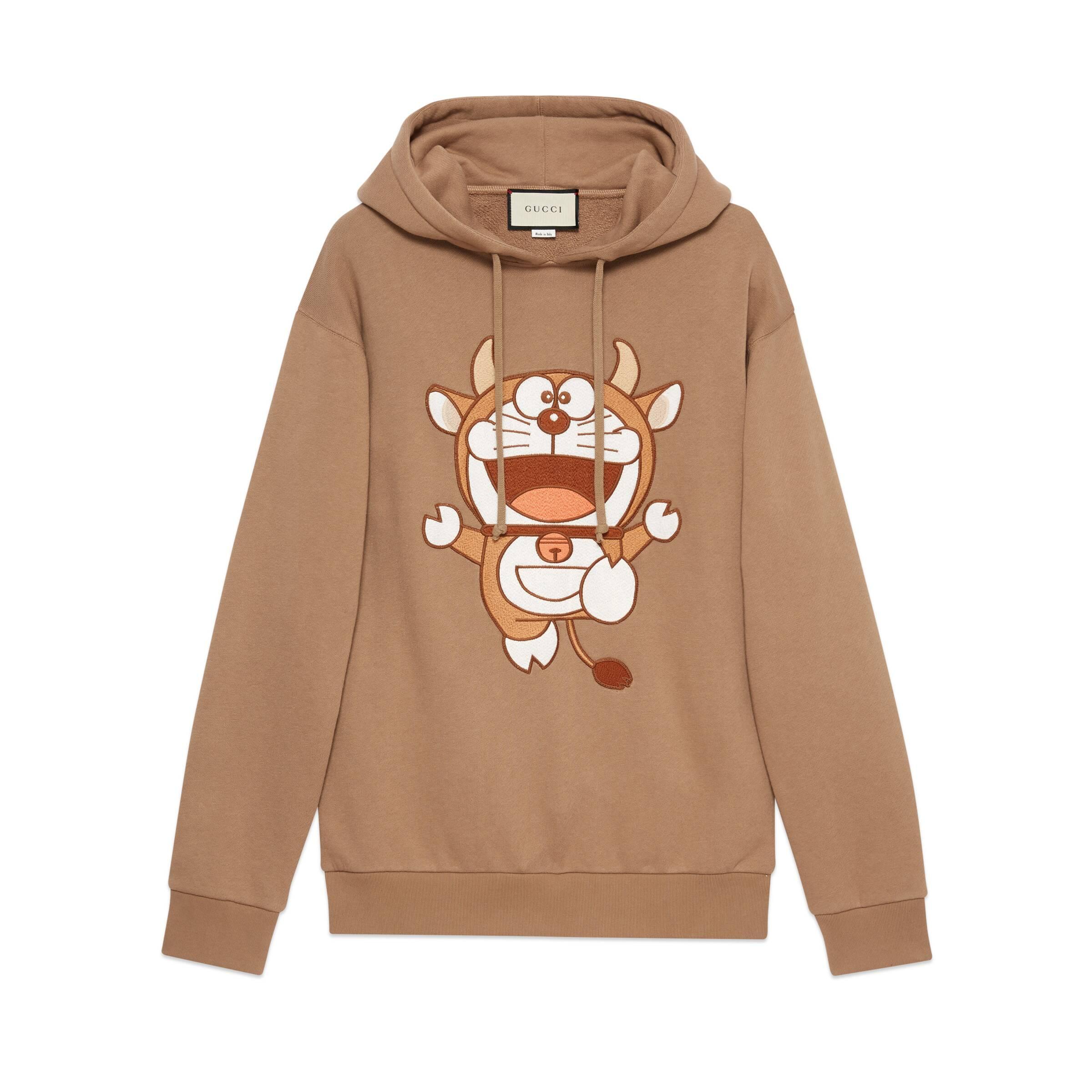 Gucci Doraemon X Hooded Sweatshirt in Brown | Lyst