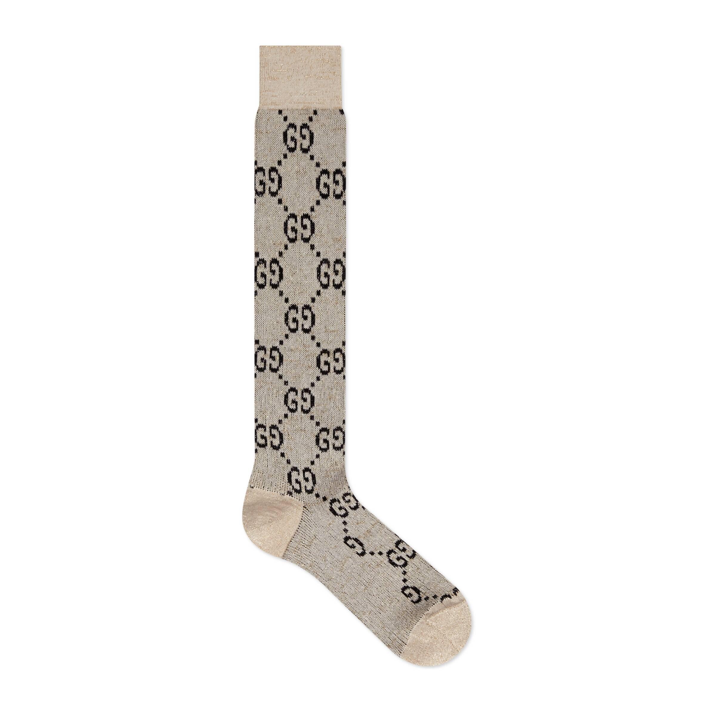 Gucci Cotton Lamé GG Socks for Men Lyst