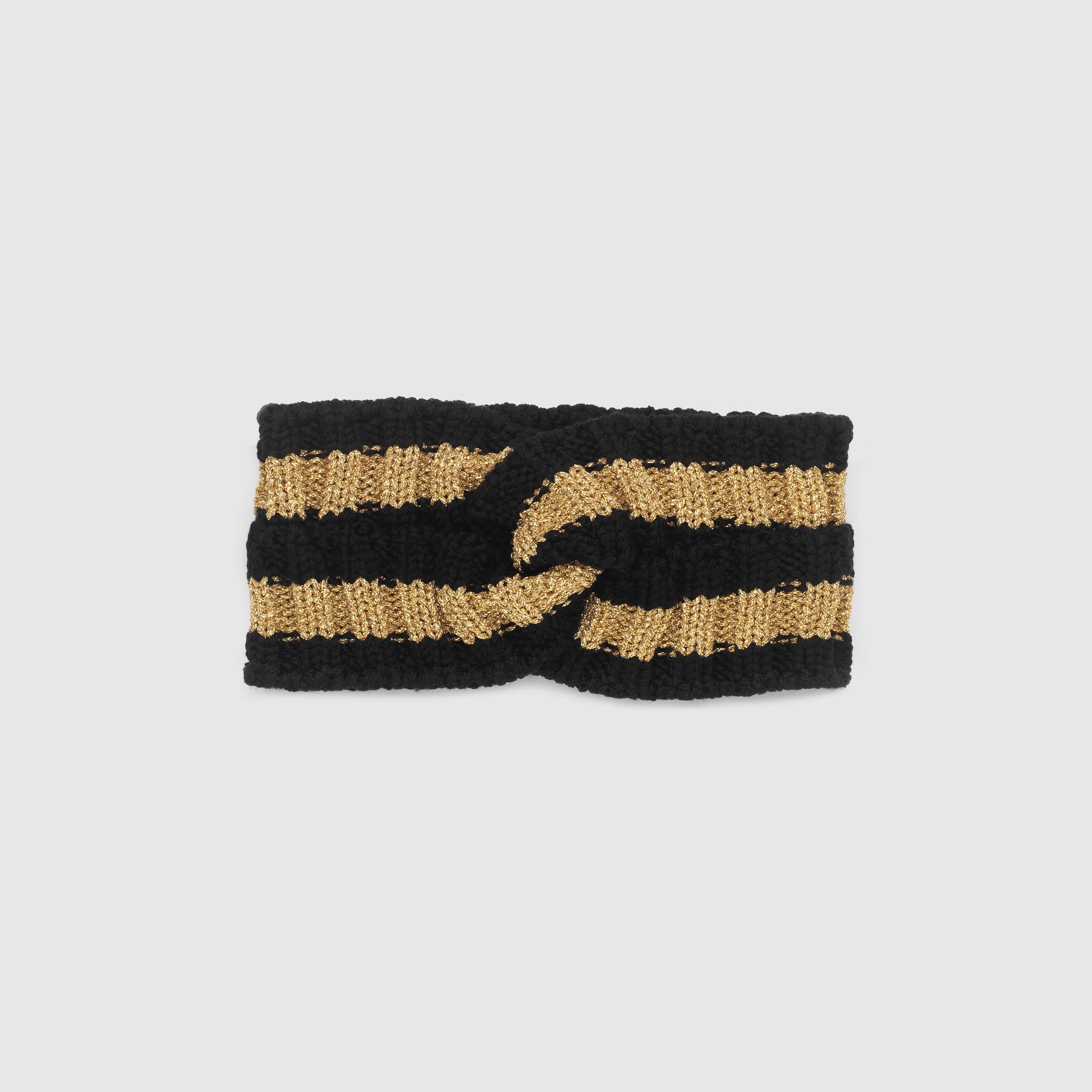 Gucci Wool Lurex Headband in Black | Lyst Gucci Wool Lurex Headband in Black | Lyst