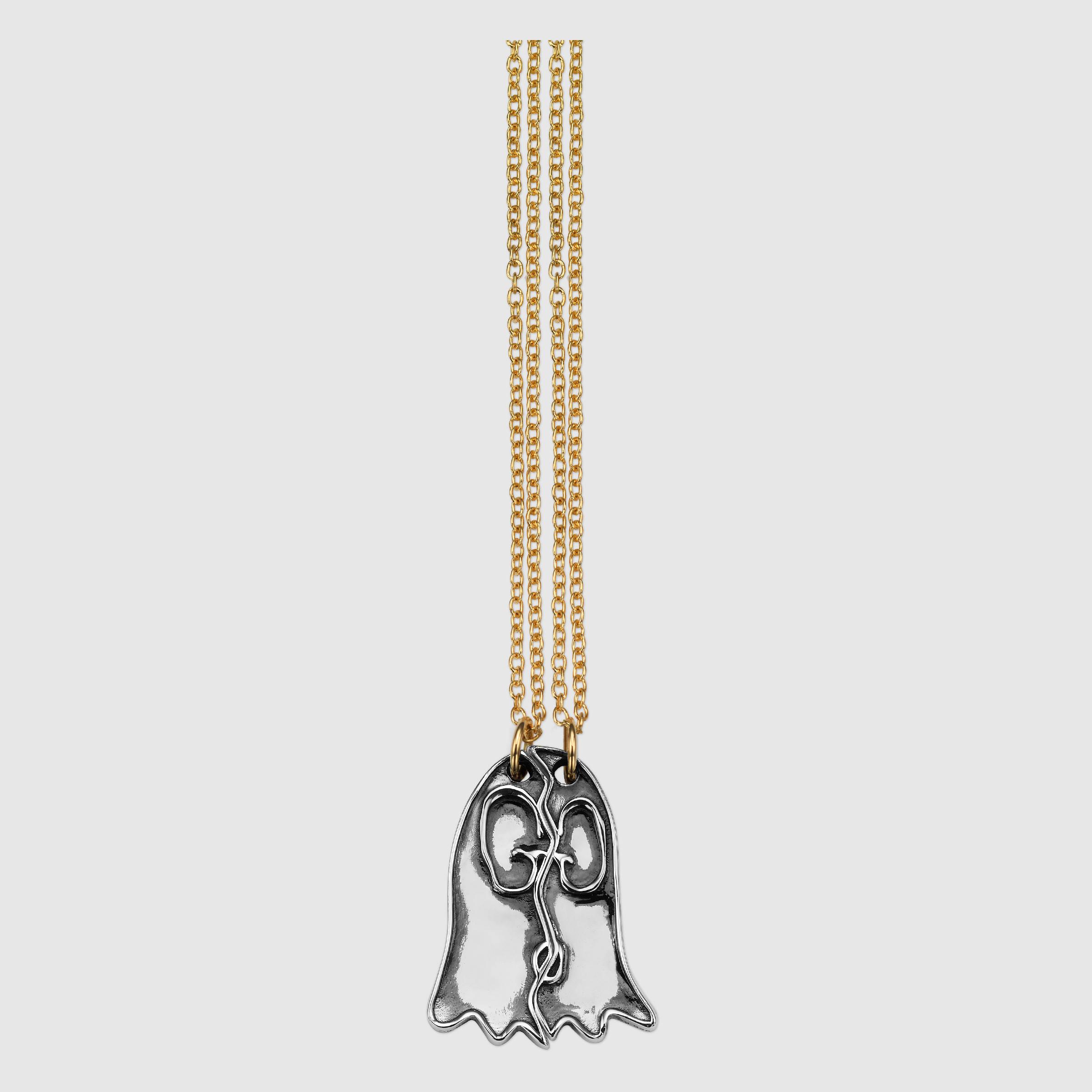 gucci ghost pendant gold