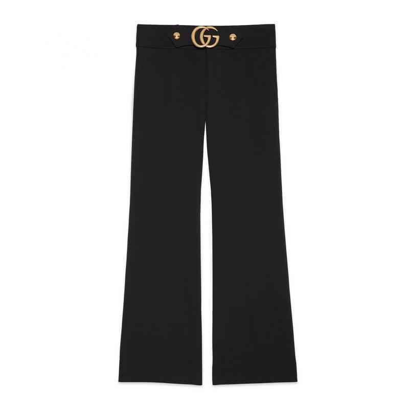 Gucci Stretch Viscose Pant With Double G in Black | Lyst