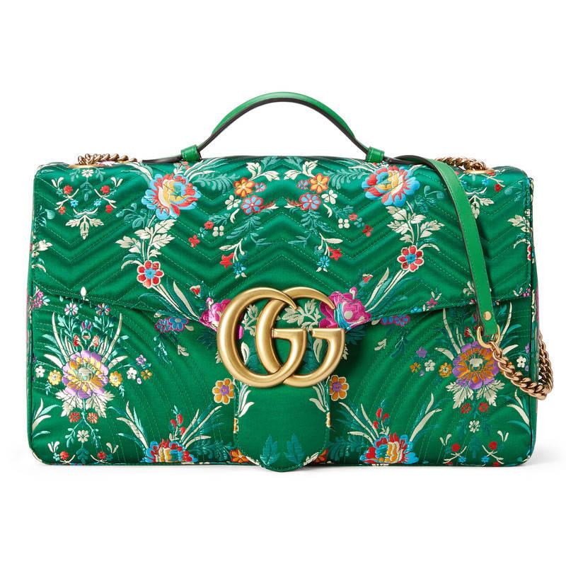 gg marmont floral jacquard shoulder bag