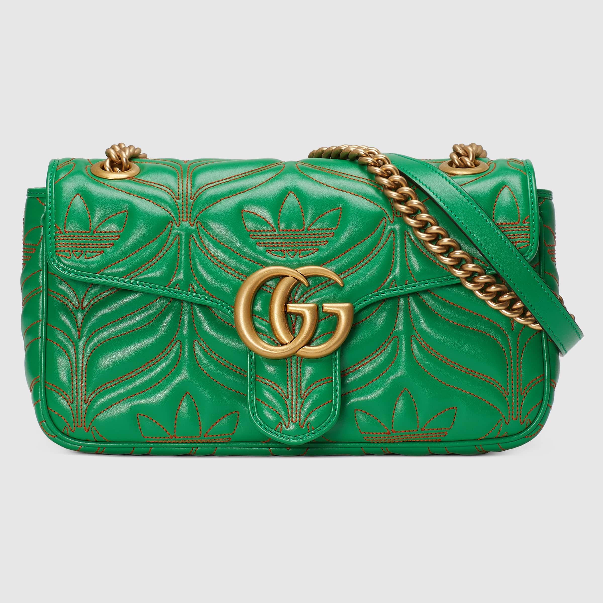 Gucci Adidas X gg Marmont Small Shoulder Bag in Green | Lyst