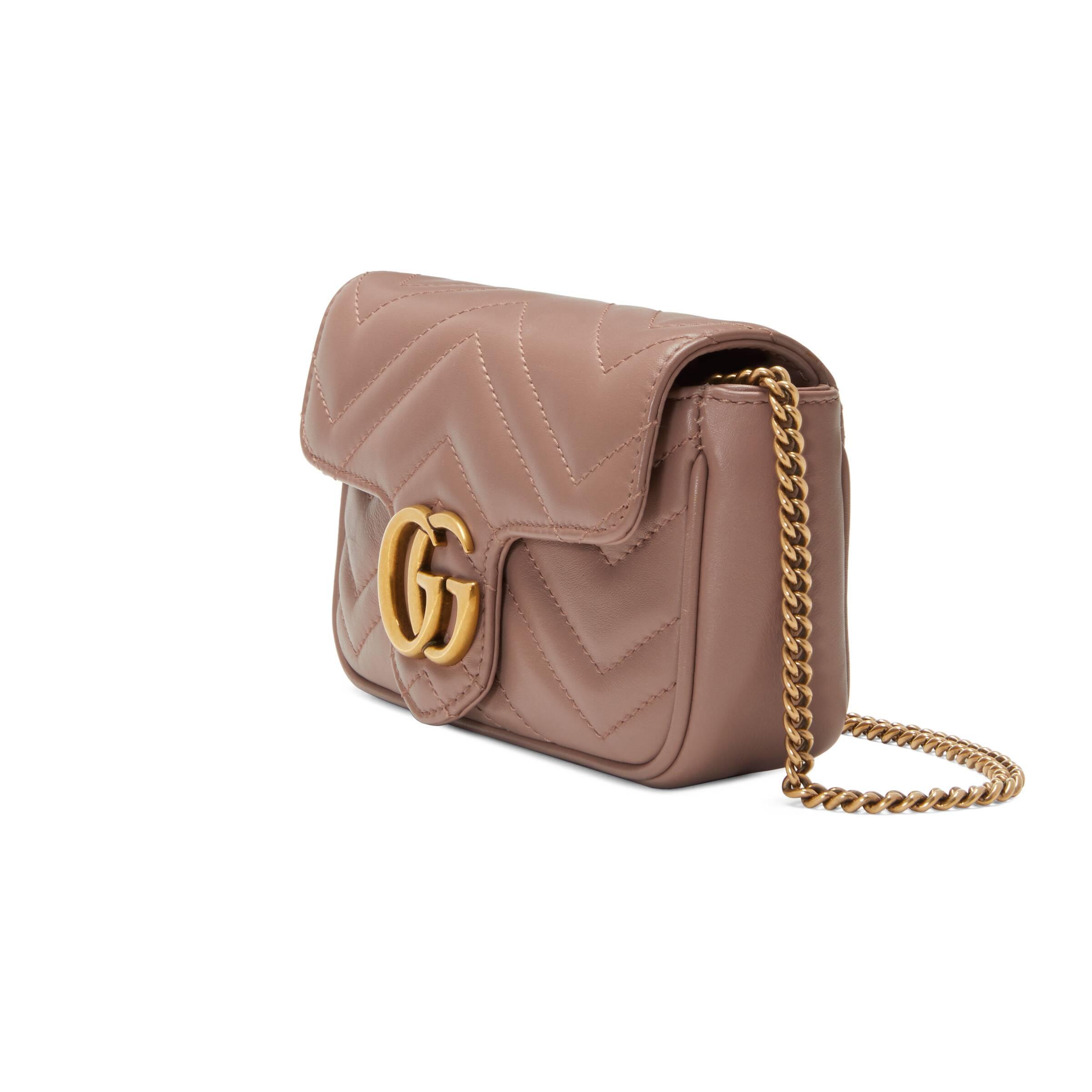 gg marmont matelassé mini bag dusty pink