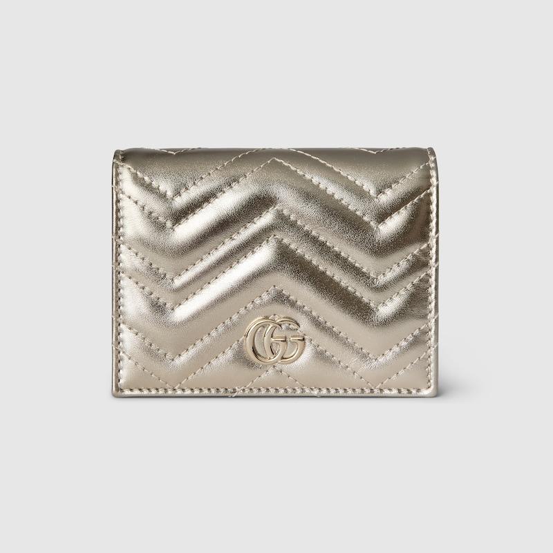 Gucci GG Marmont Card Case Wallet in Metallic | Lyst Canada