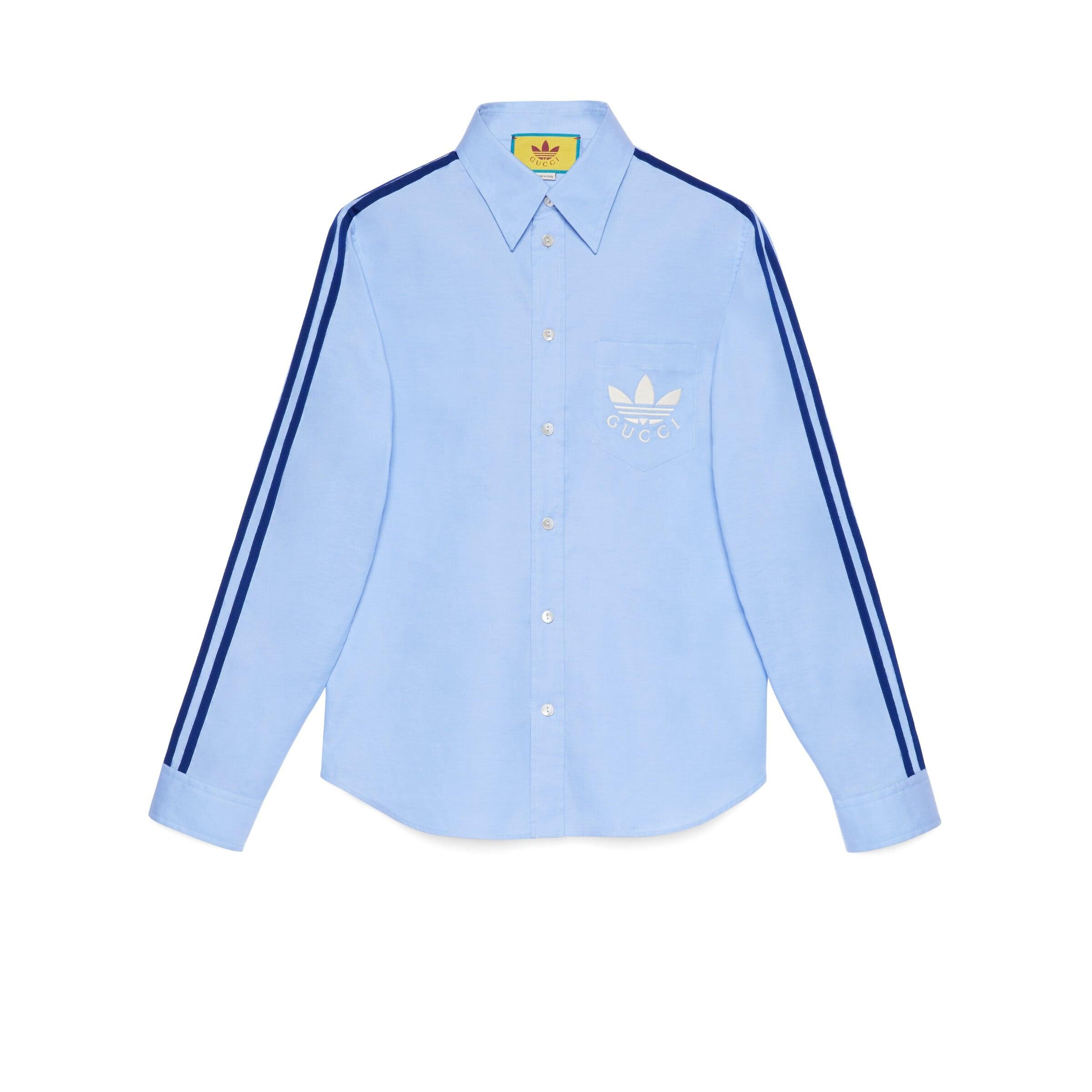 Gucci Adidas X Oxford Cotton Shirt in Blue for Men | Lyst