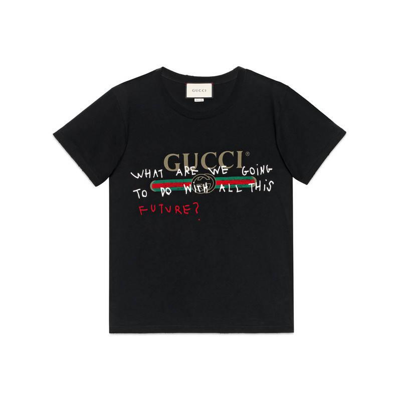 Gucci Cotton Coco Capitán Logo T-shirt in Black for Men - Lyst