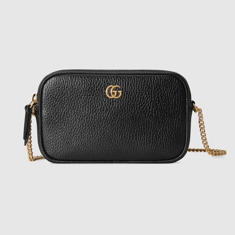 Gucci レディース 〔GGマーモント〕スーパーミニバッグ, ブラック 