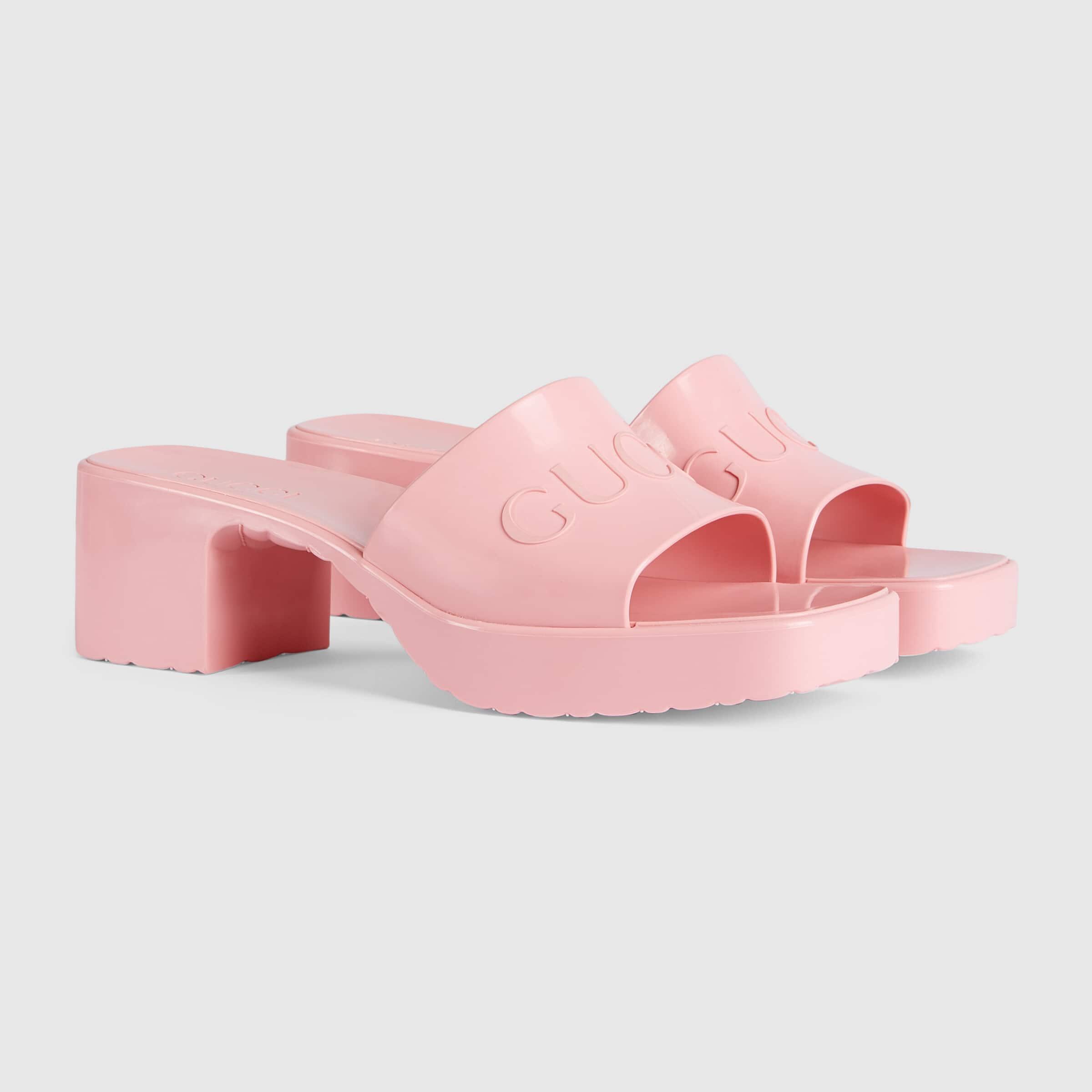 Gucci - Girls Pink Rubber Sandals