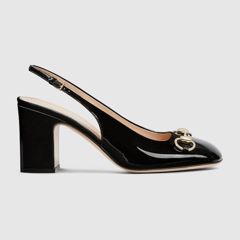 GUCCI 26S SLINGBACK 25 MM IN BLACK CALFSKIN