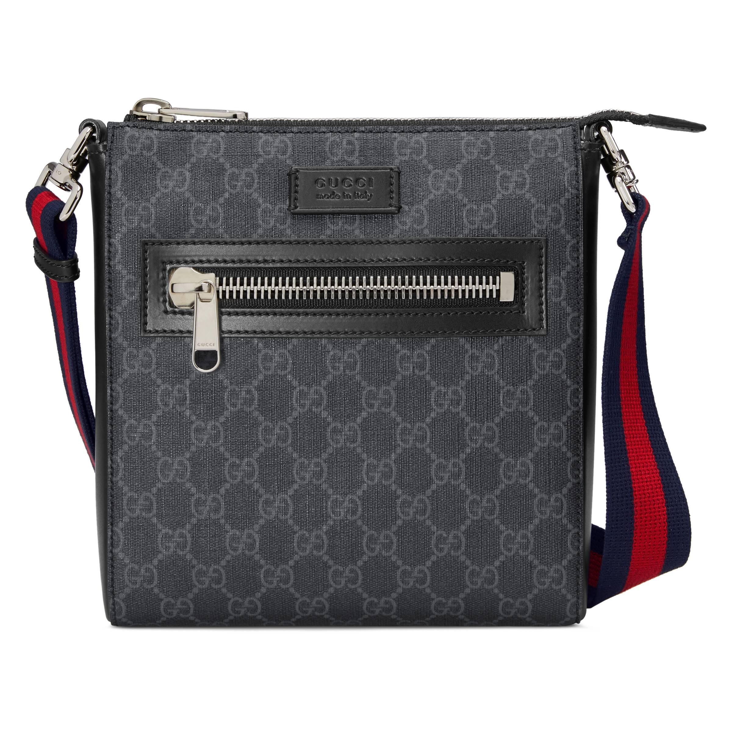 Gucci Canvas GG Supreme Monogrammed Cross-body Bag in Black for Men - Save 33% - Lyst