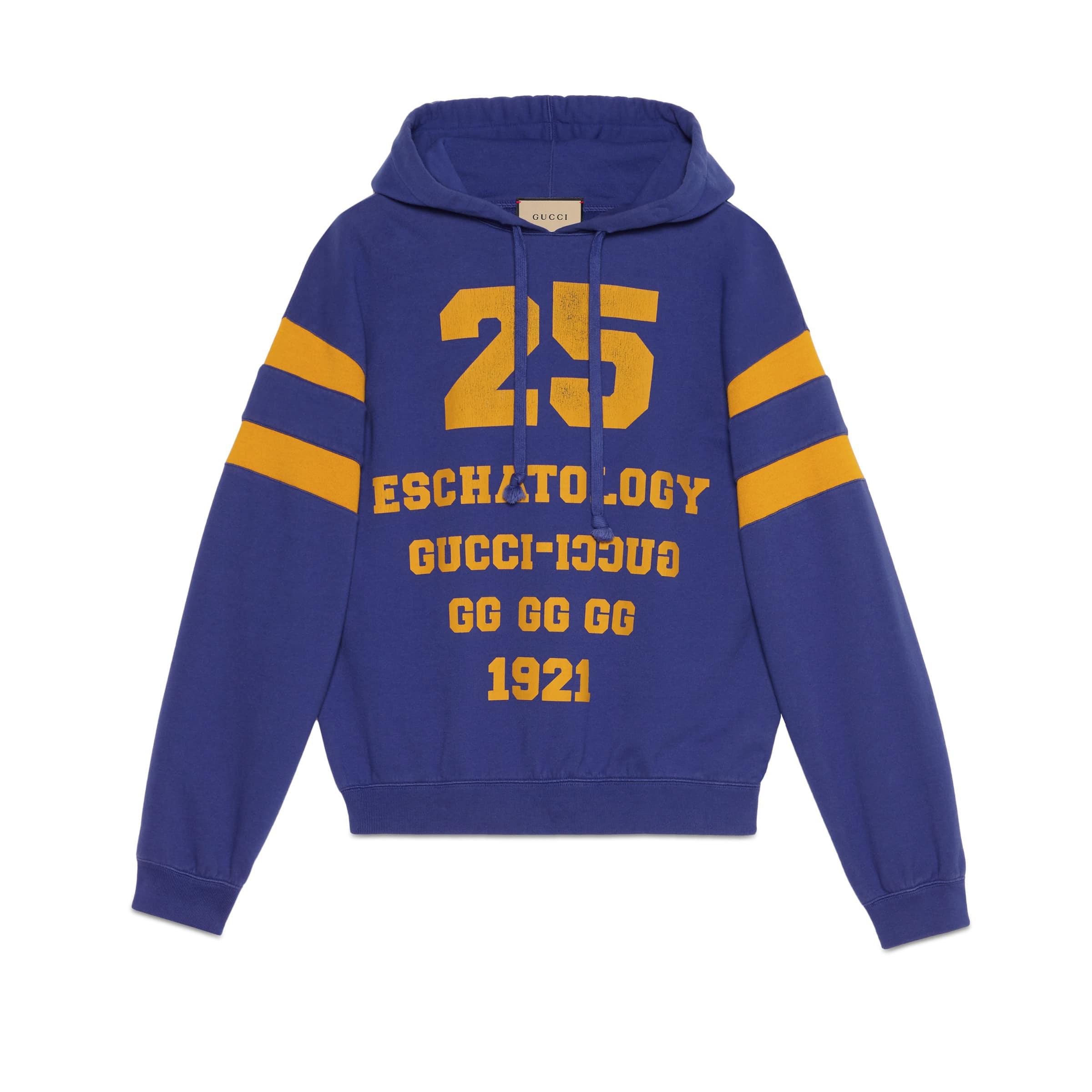 Gucci Cotton Sweatshirt With '25 Eschatology And Blind For Love 1921 '  Print in Blue for Men | Lyst