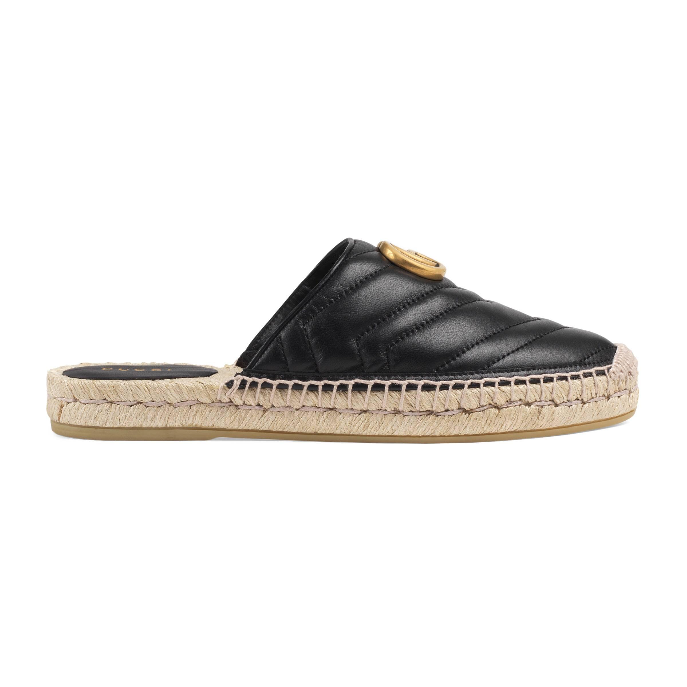 gucci leather espadrille with double g
