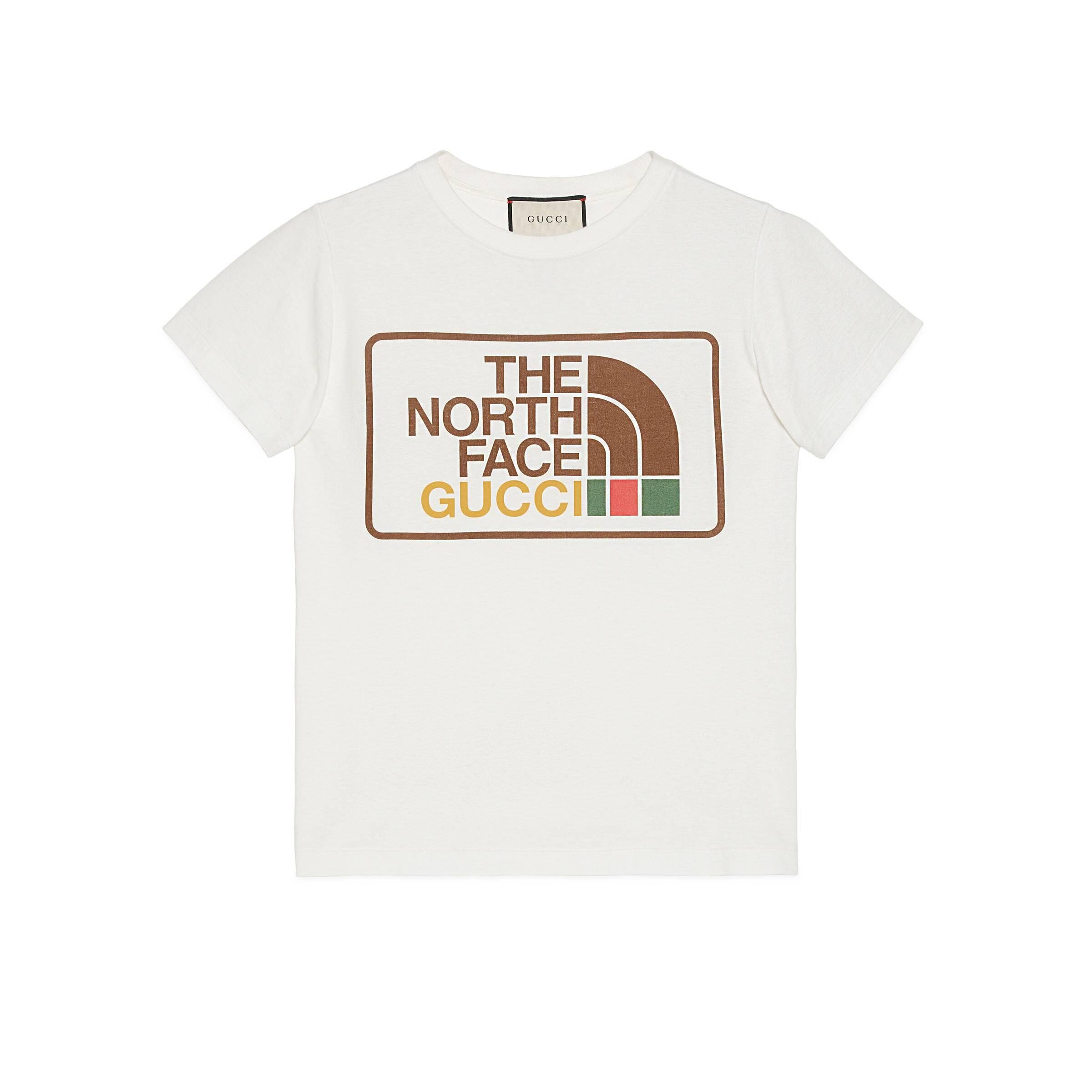 T-shirt en coton à imprimé The North Face x Gucci pour homme en coloris  Blanc | Lyst