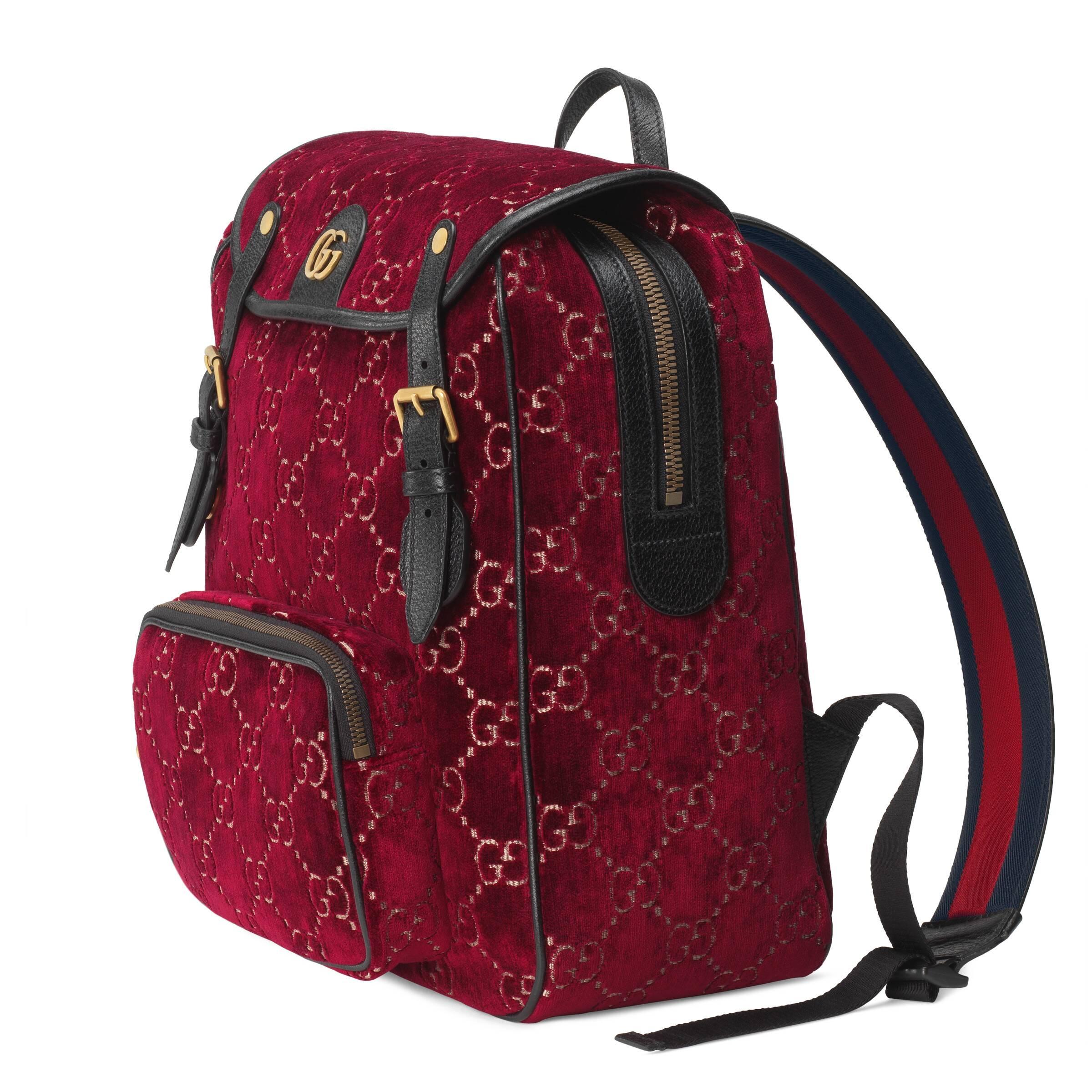 all red gucci backpack