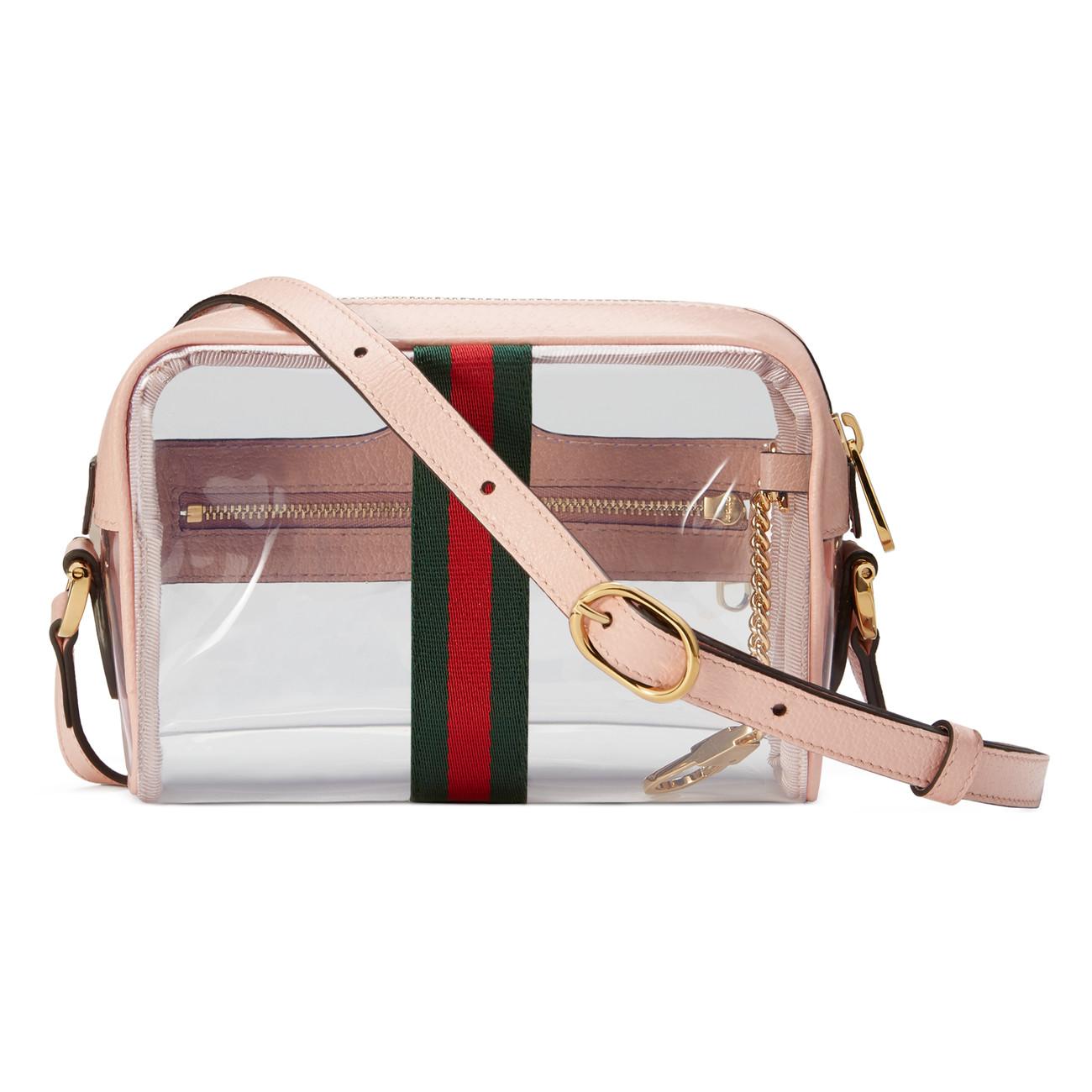 Gucci Ophidia Mini Transparent Bag in Pink | Lyst