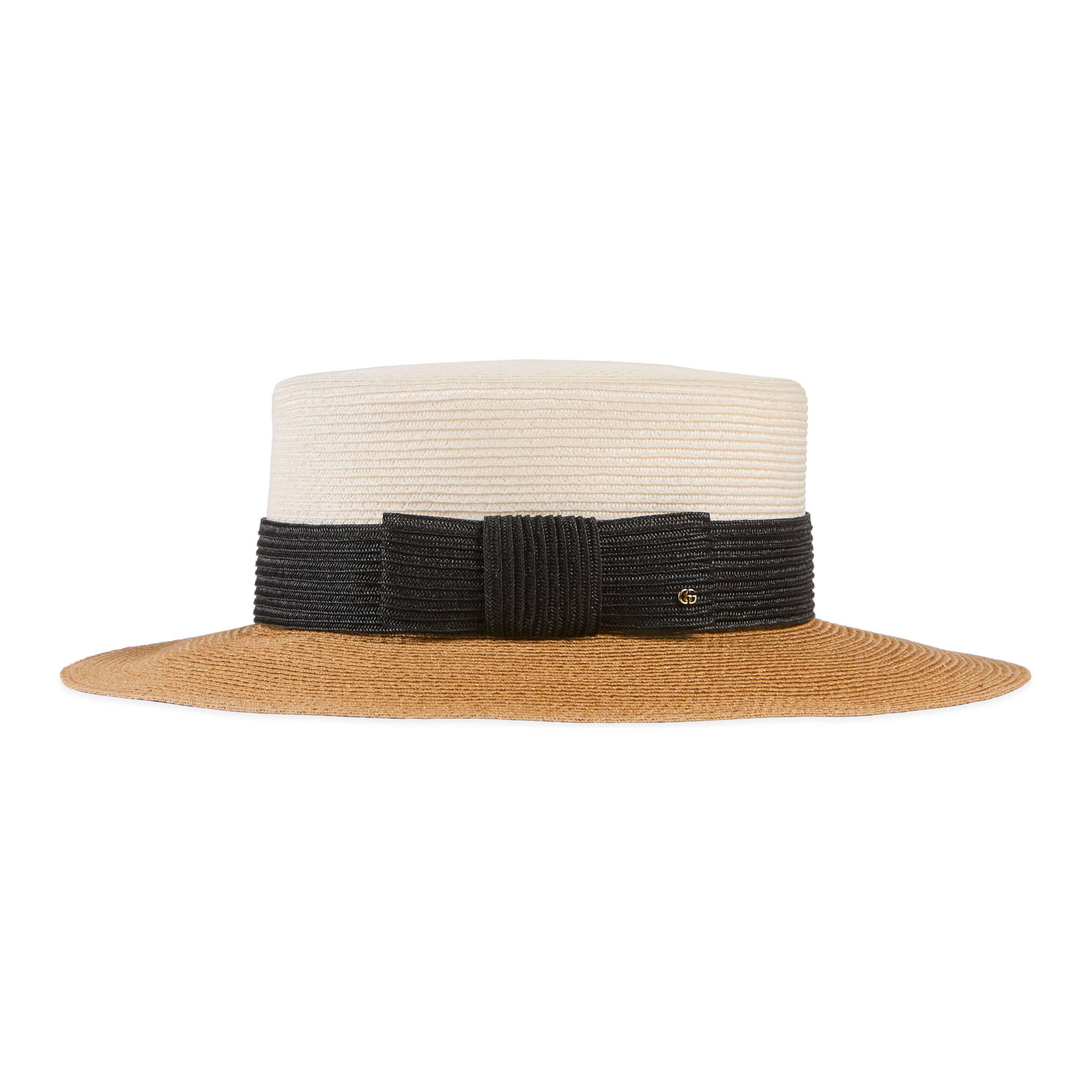 Gucci Straw-effect Wide Brim Hat With 