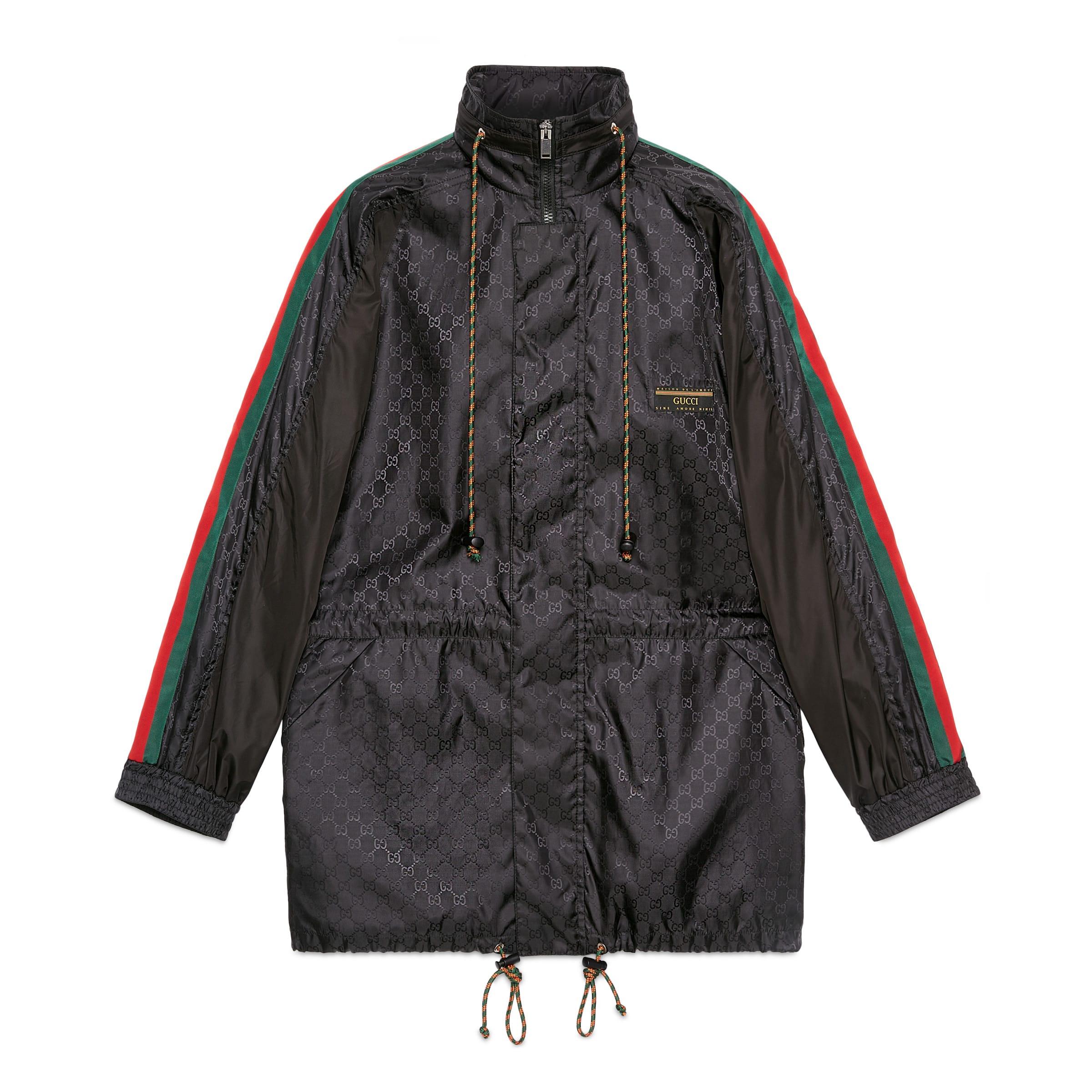 Gucci Synthetic gg Jacquard Nylon Jacket in Black for Men - Save 40% - Lyst