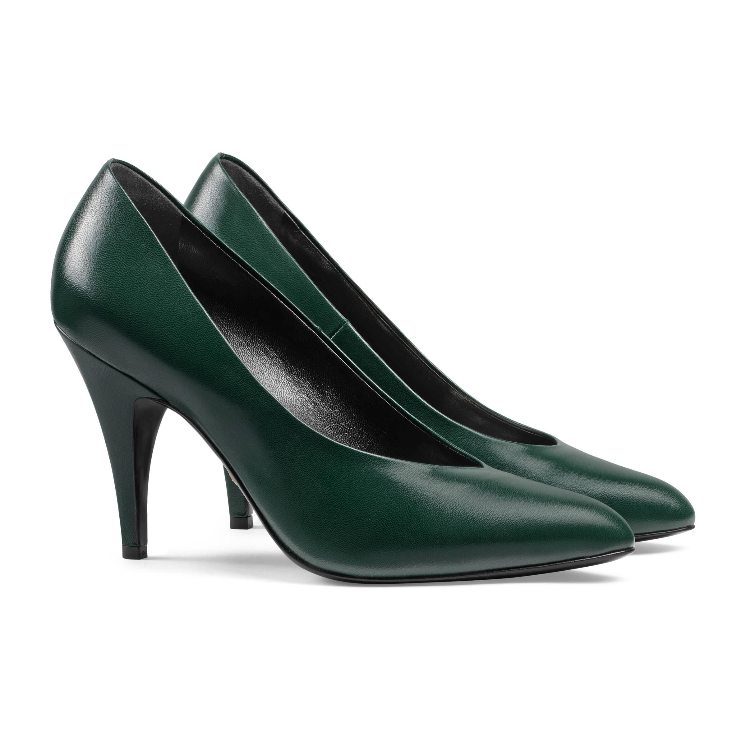 Gucci Leather Pumps in Dark Green (Green) Lyst