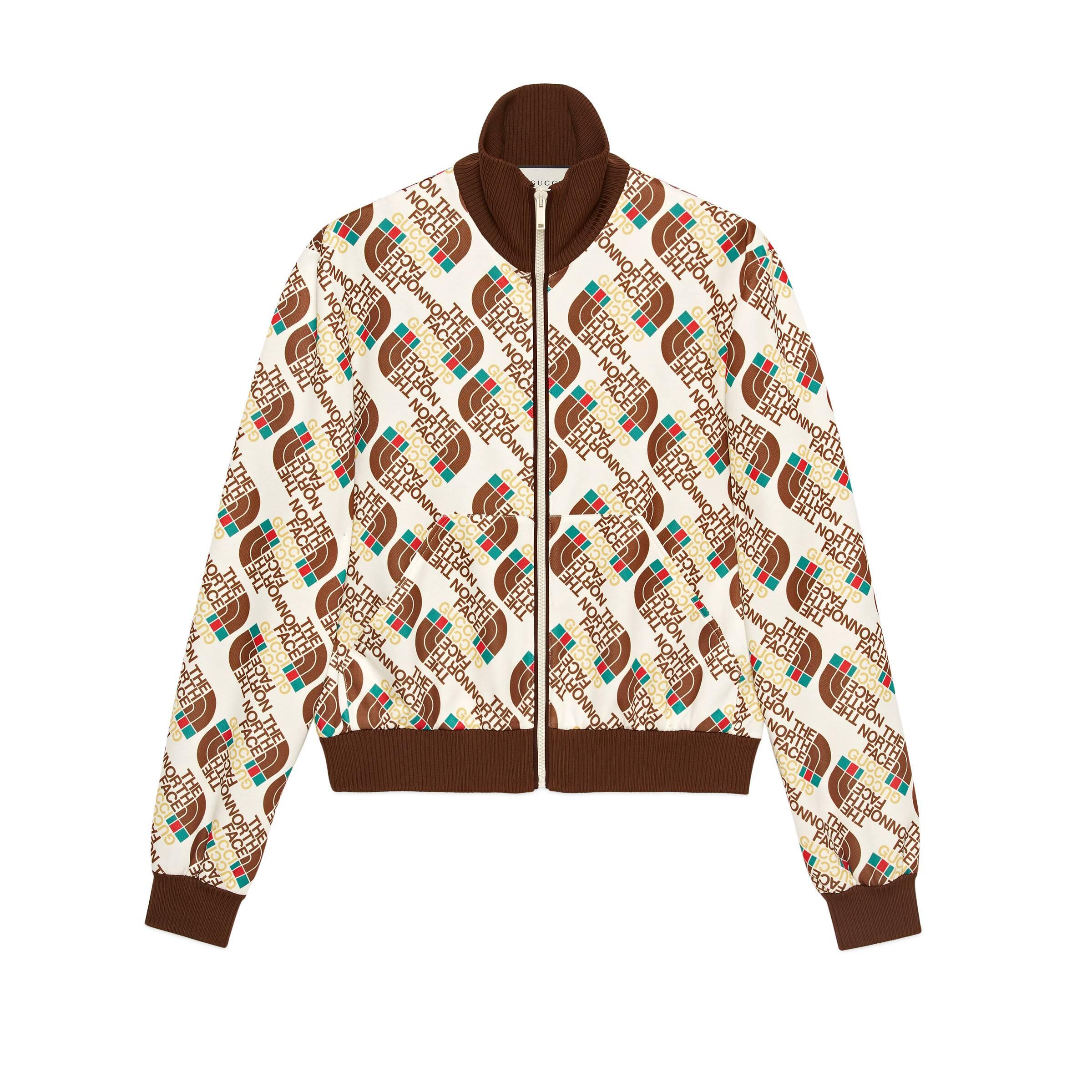 Gucci The North Face X Web Print Technical Jersey Jacket in White for Men |  Lyst Canada