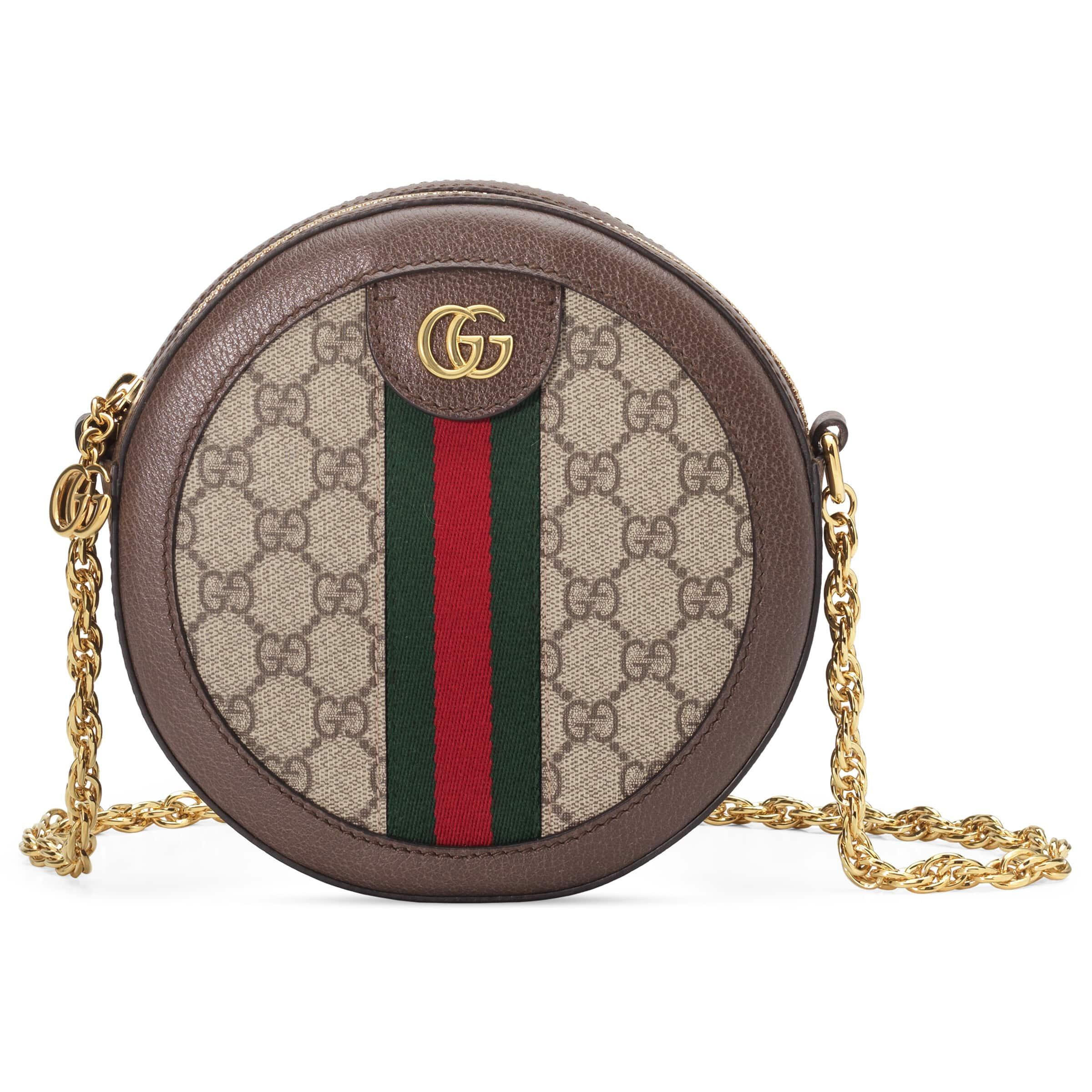 Gucci Canvas Ophidia Mini gg Round Shoulder Bag in Taupe (Natural 