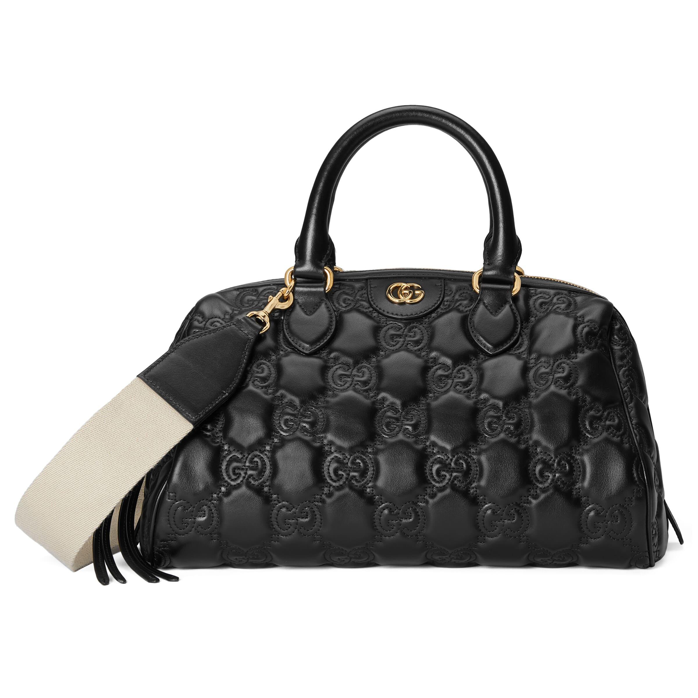 Gucci gg Matelassé Leather Medium Bag in Black | Lyst