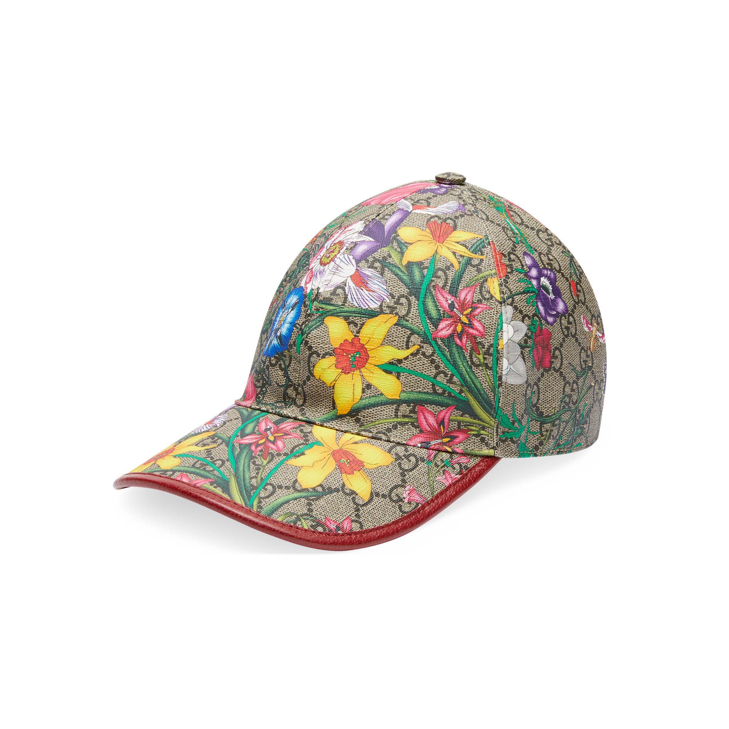 Gucci Canvas GG Flora Baseball Hat in Beige (Natural) -