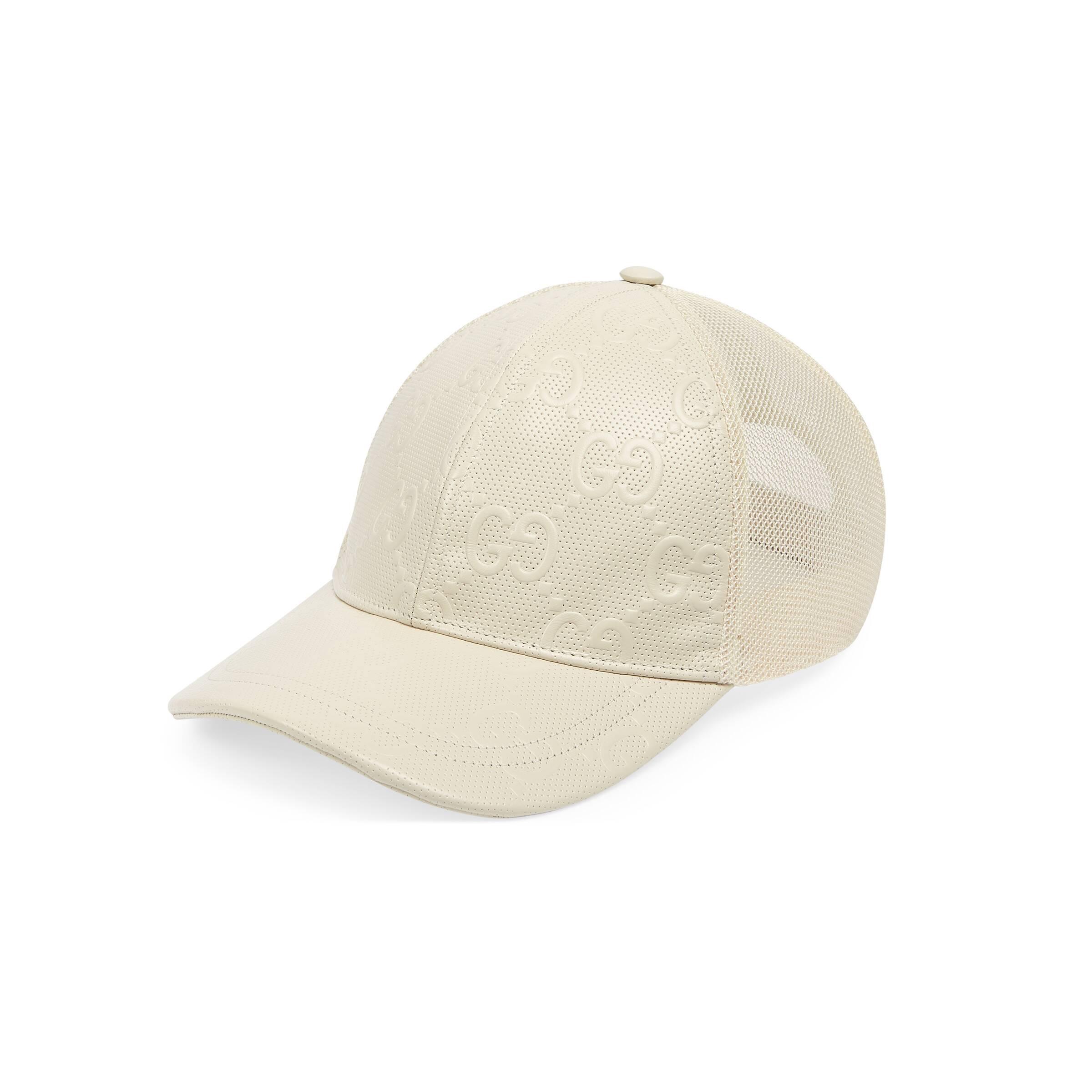 Gucci GG Embossed Baseball Hat in White for Men | Lyst