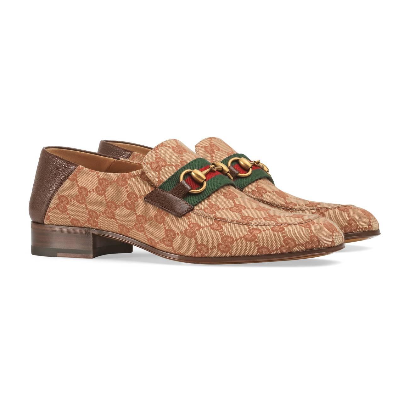 Gucci Canvas GG Hose Bit Loafers in 