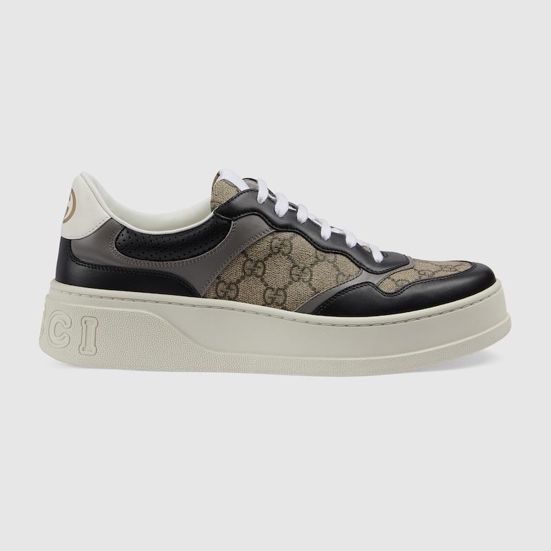 Gucci Chunky B Leather And Canvas Low top Trainers in Brown for Men Lyst Canada