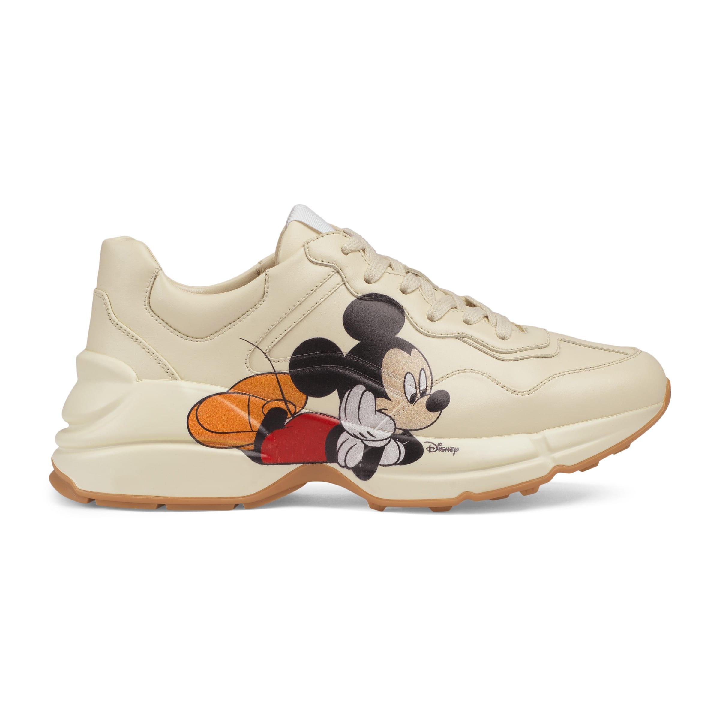 Gucci Women's X Disney Mickey Mouse Rhyton Leather Mid-top Trainers in  White | Lyst Australia