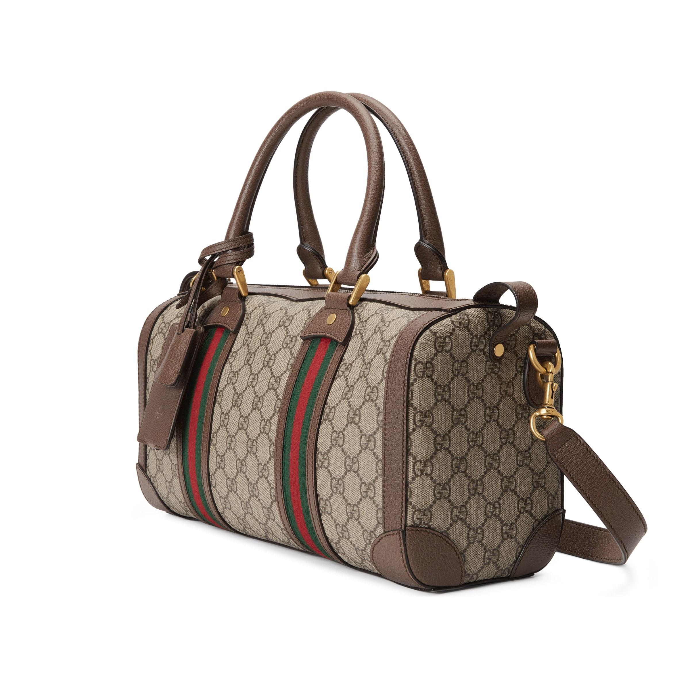 Gucci GG Small Duffle Bag With Web in Natural for Men