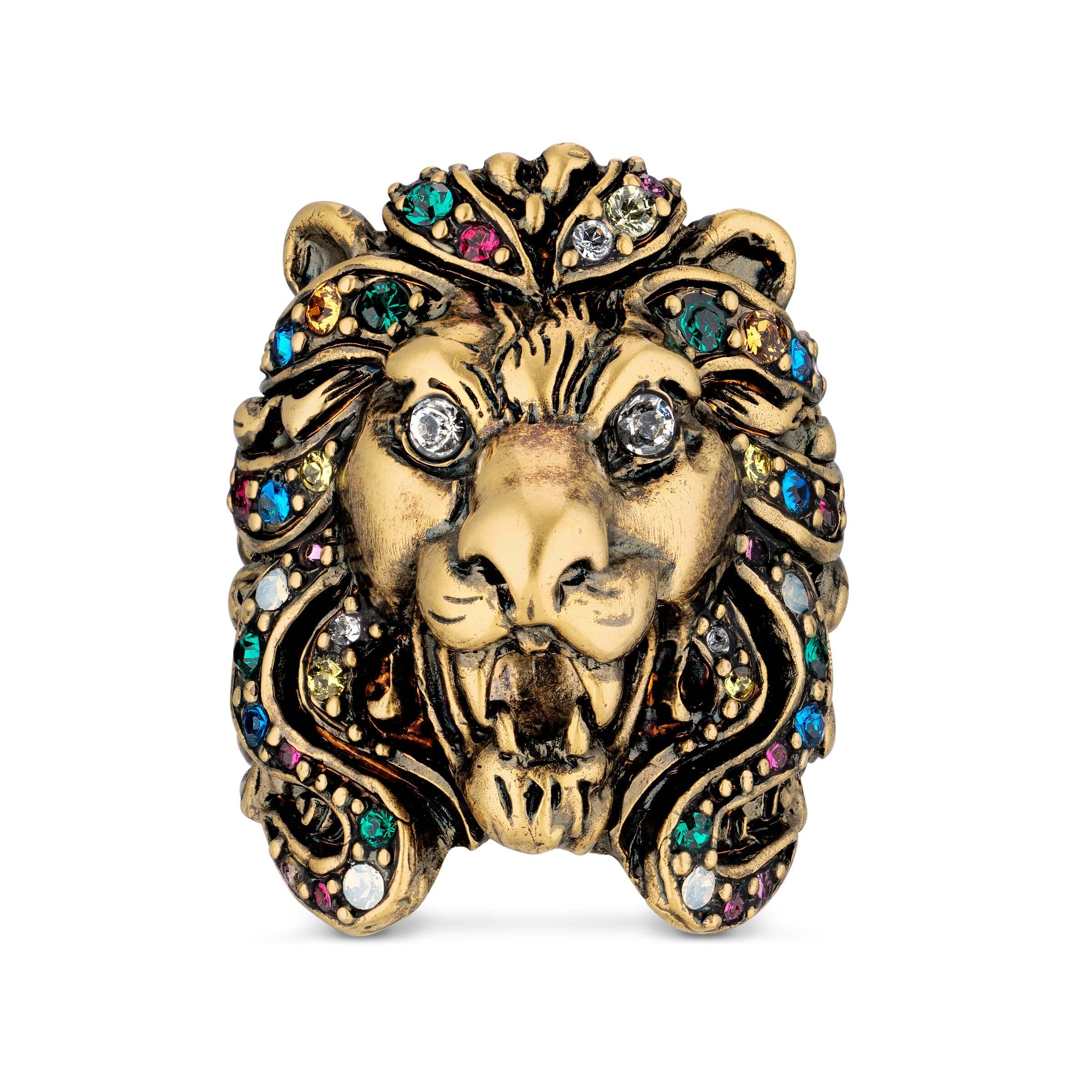 Anello testa di leone di Gucci in Metallizzato | Lyst