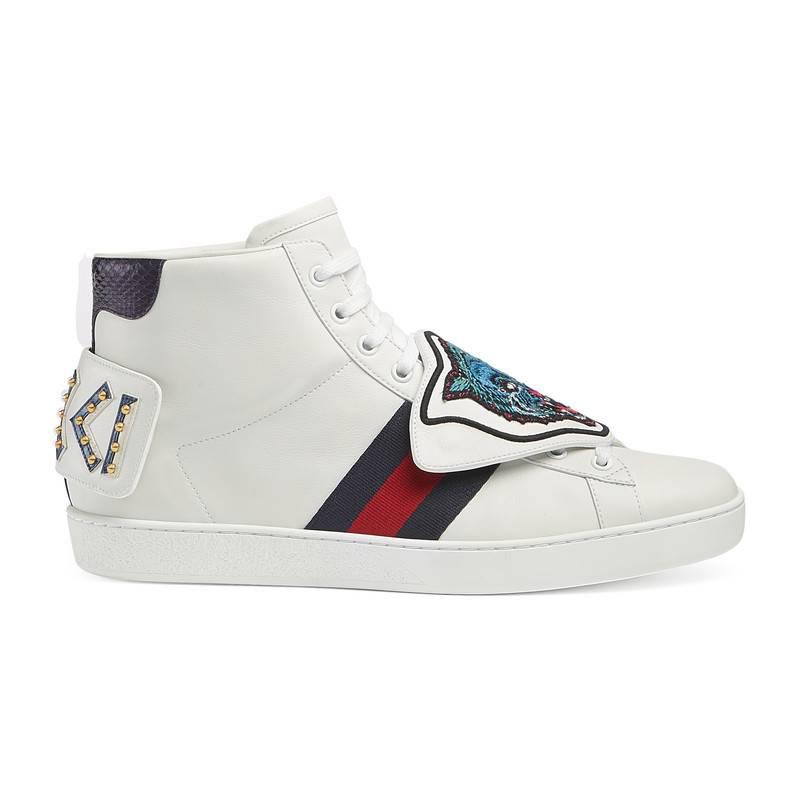 Gucci Leather Ace High-top With Removable Patches in White Leather (White)  for Men - Lyst