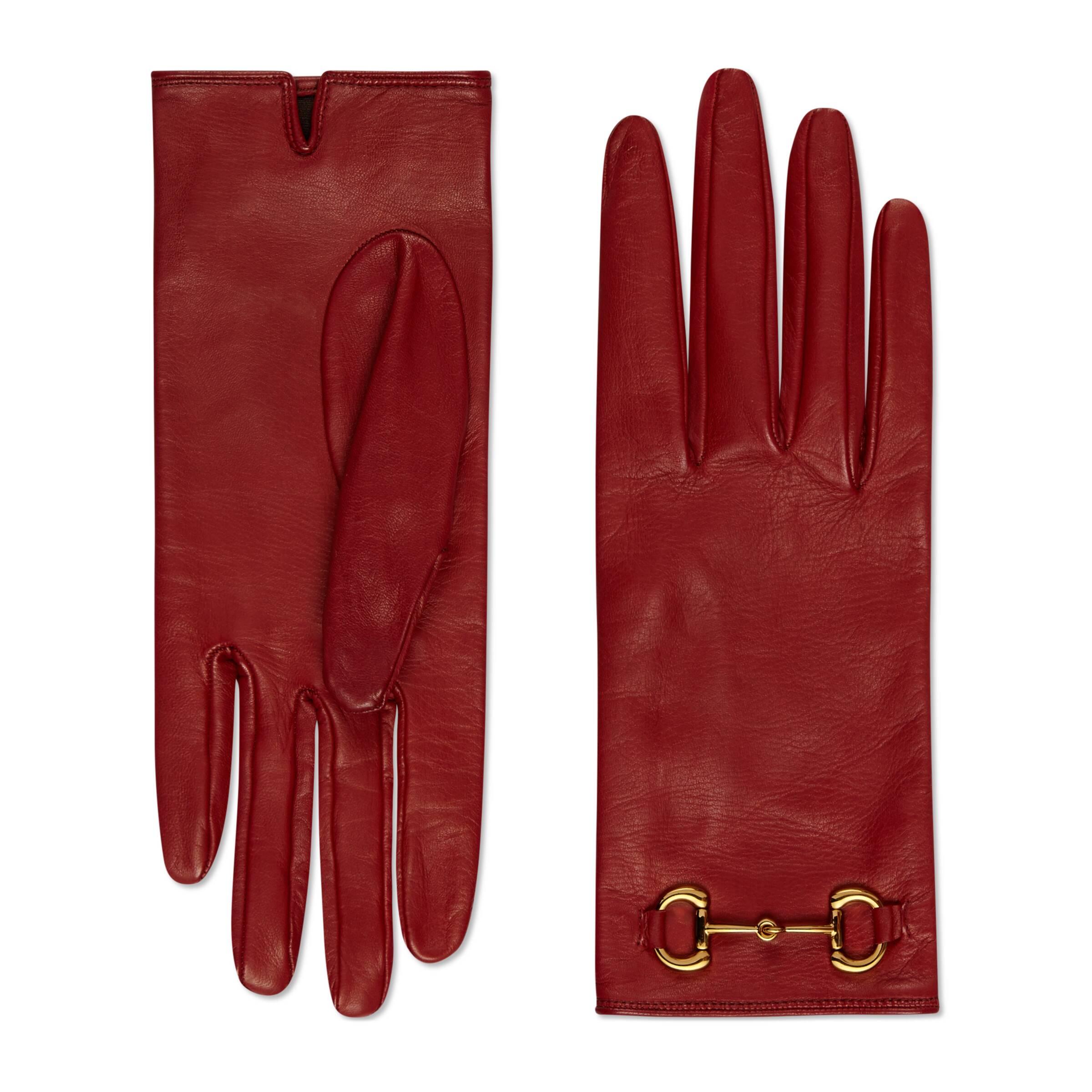 Gucci Leather Gloves With Horsebit in Pink Lyst