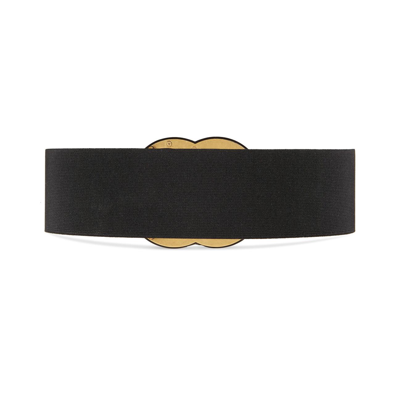 Gucci Elastic Belt With Crystal Double G Buckle in Black Lyst