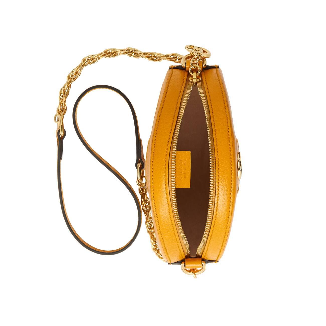 Gucci Ophidia GG Flora Mini Round Shoulder Bag in Yellow Lyst