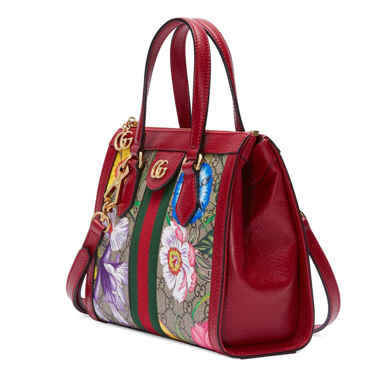 Ladies small ophidia gg flora tote bag hotsell