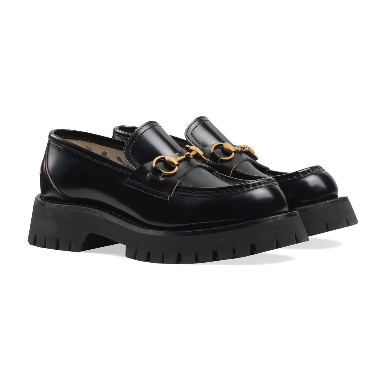 Gucci Leather Lug Sole Loafer in Blue - Lyst