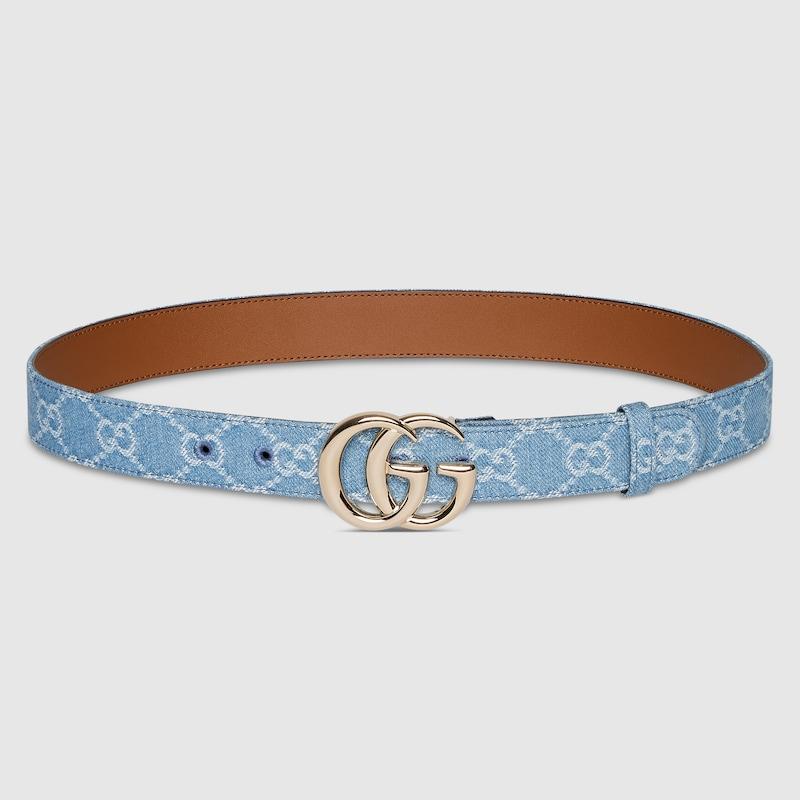 GUCCI ベージュ GGパターン ベルト レディース GGマーモント〕リバーシブル スリムベルトホワイト レザー