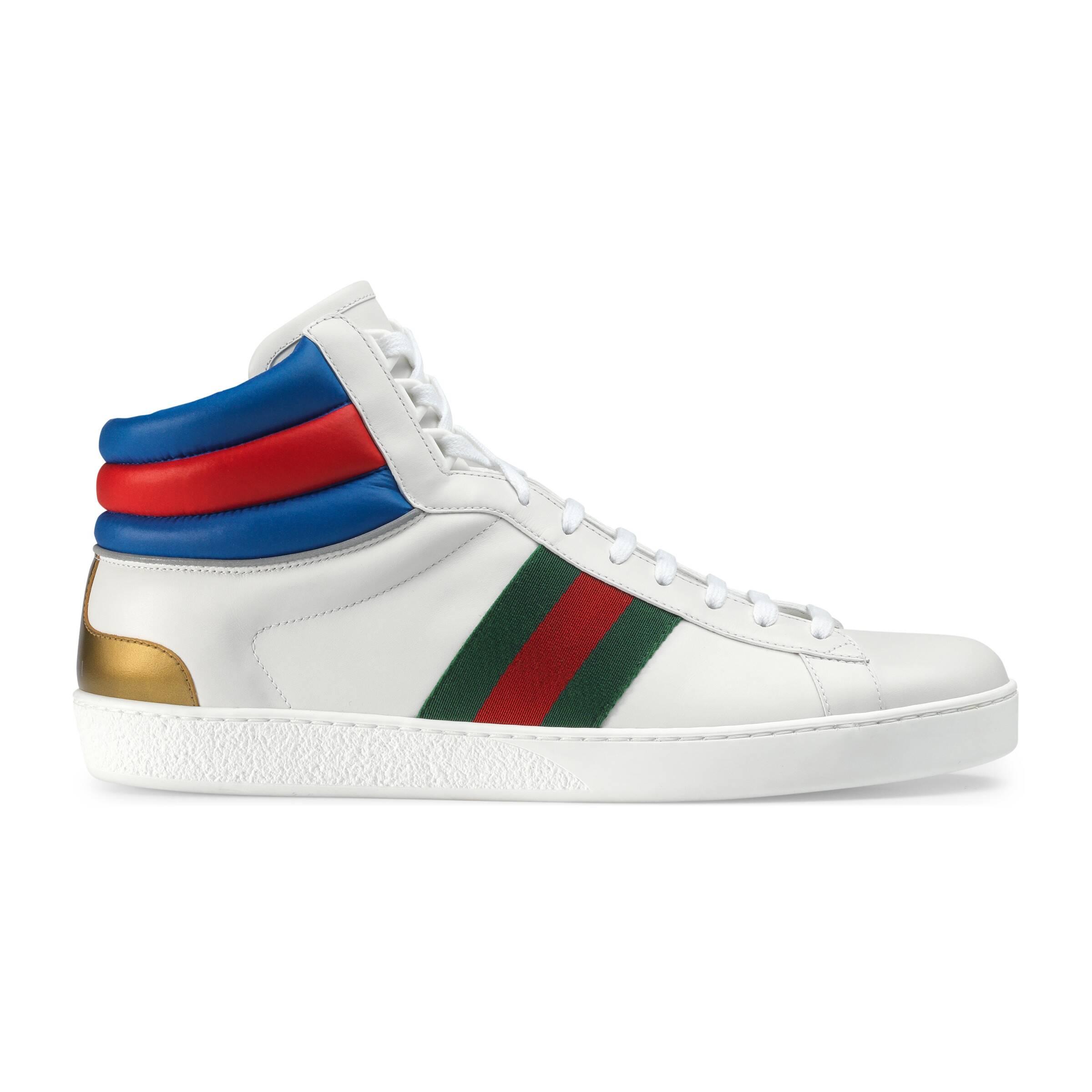 Zapatilla Deportiva Ace para hombre de Caña Alta Gucci de hombre de color  Blanco | Lyst