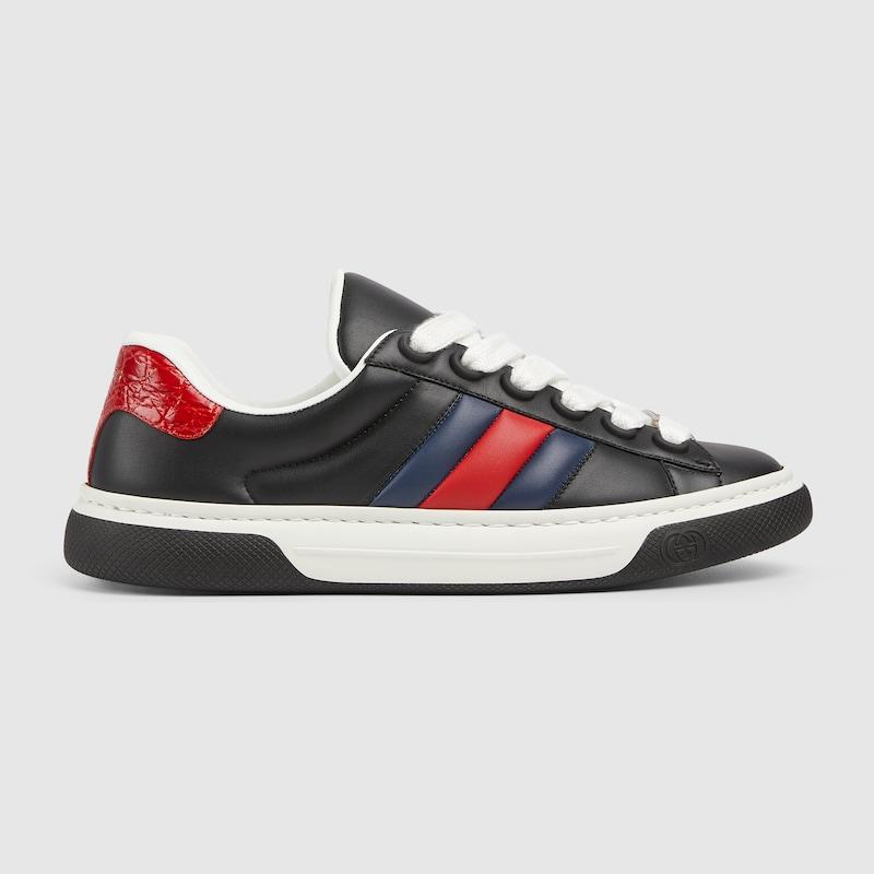 Gucci ブルー 〔エース〕ウェブ ストライプ メンズ スニーカー 